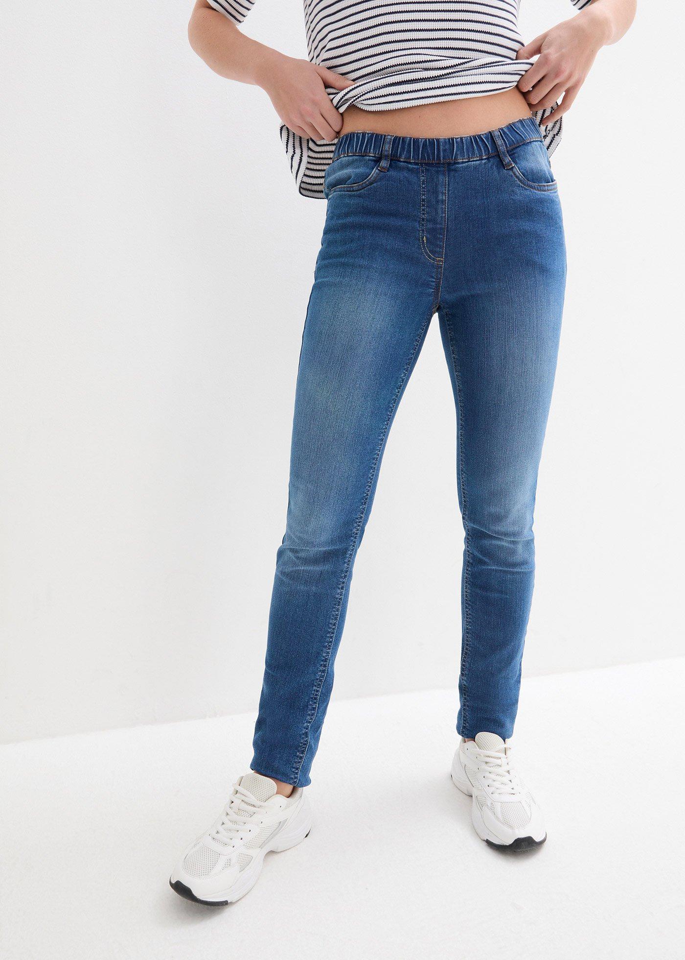 Jegginsy mid waist z wygodnym paskiem w talii - Bonprix