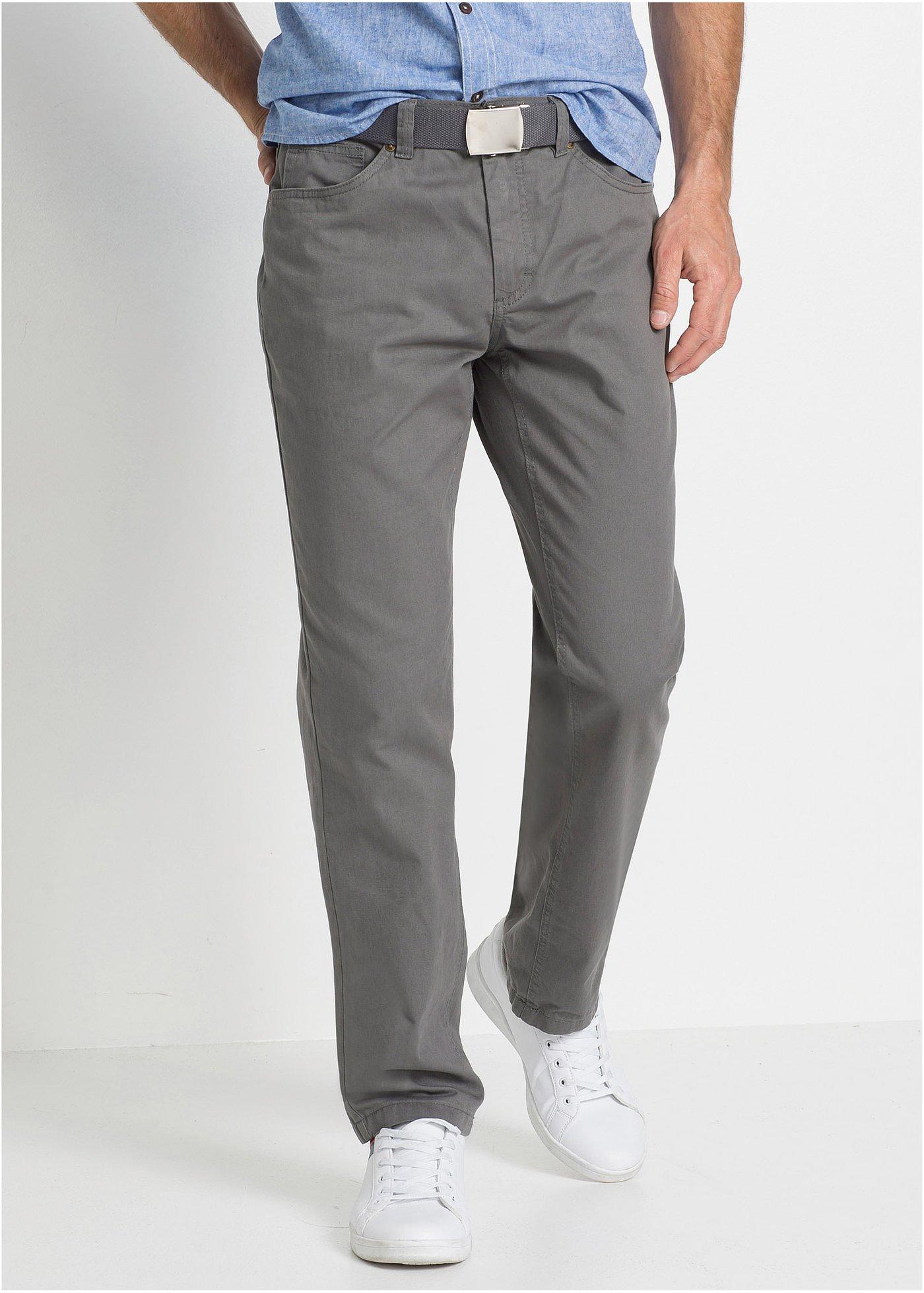 Spodnie regular fit z bawełnianego diagonalu, straight - Bonprix