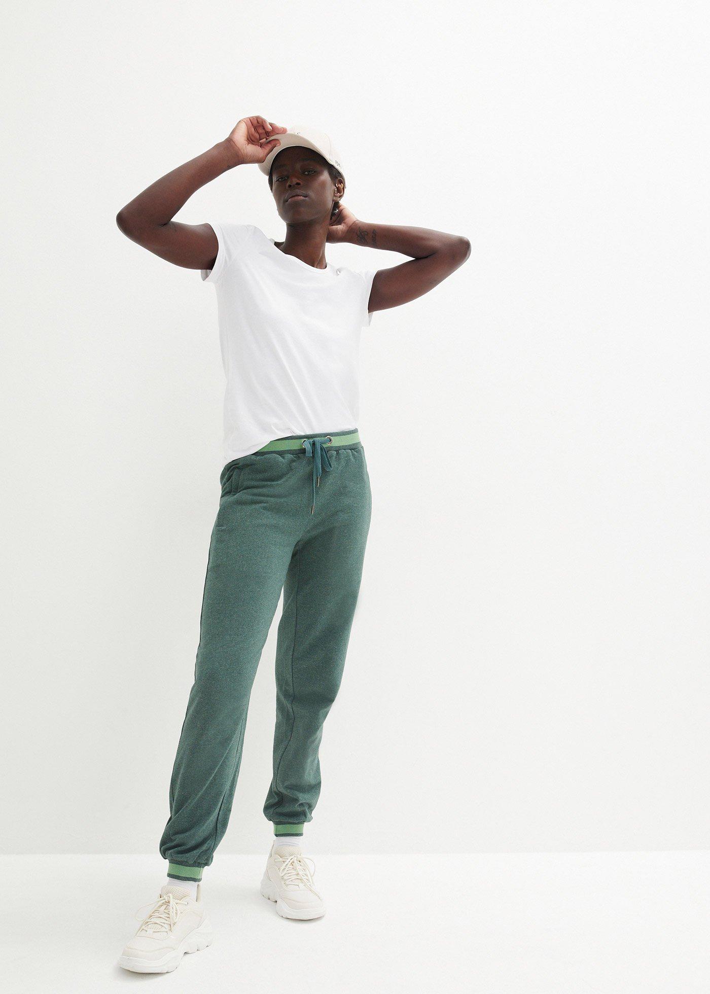 Spodnie dresowe z mieszanki bawełny, 2-pak - Bonprix