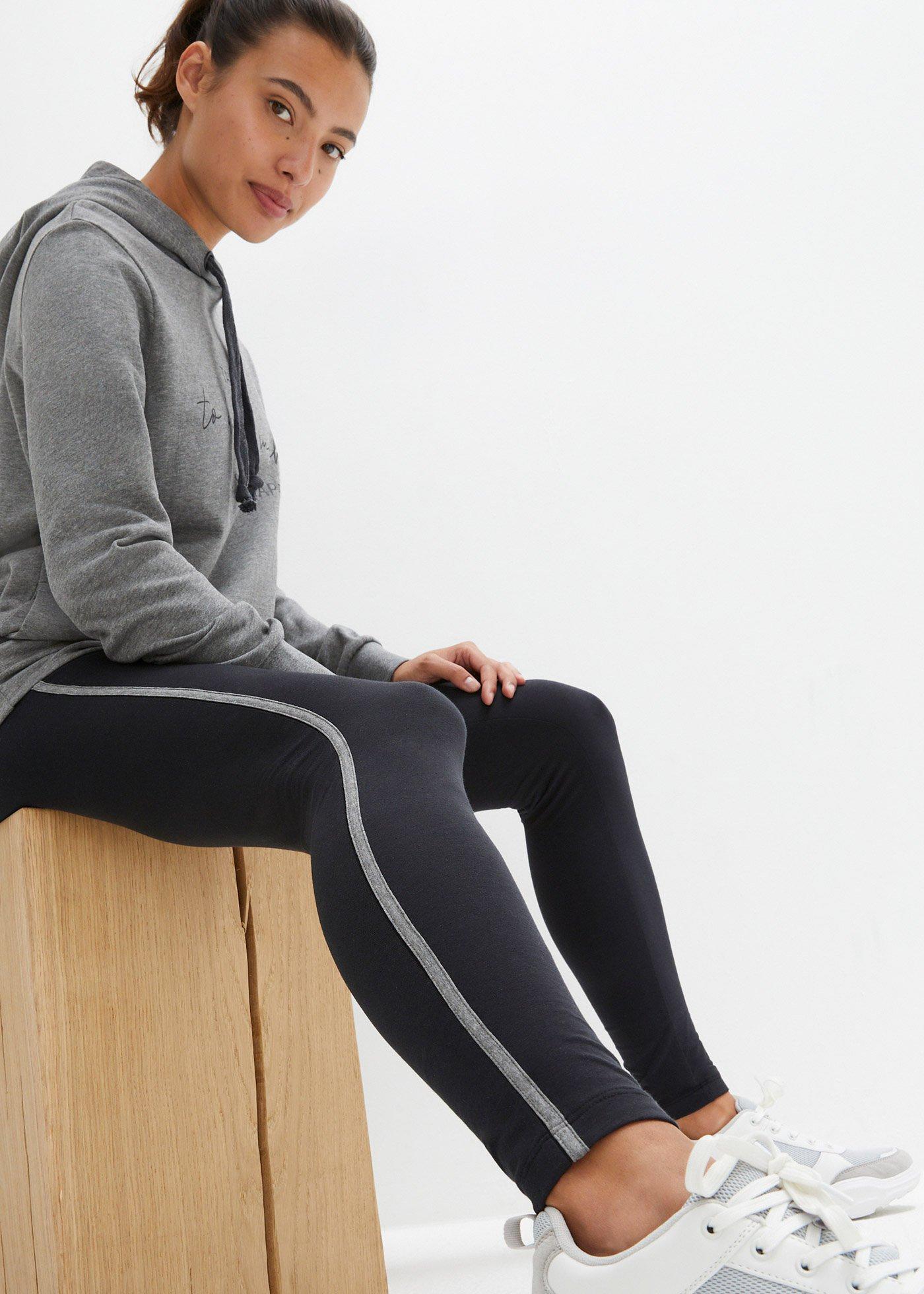 Dres sportowy z długą bluzą i legginsami (2 części) - Bonprix
