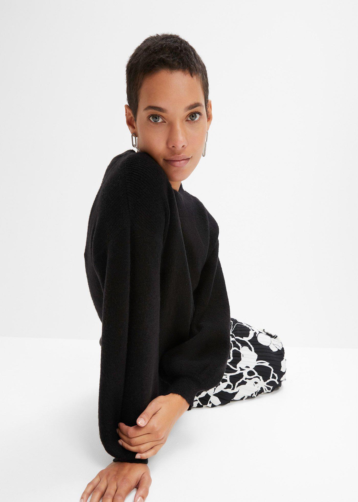 Sweter z rękawami balonowymi - Bonprix