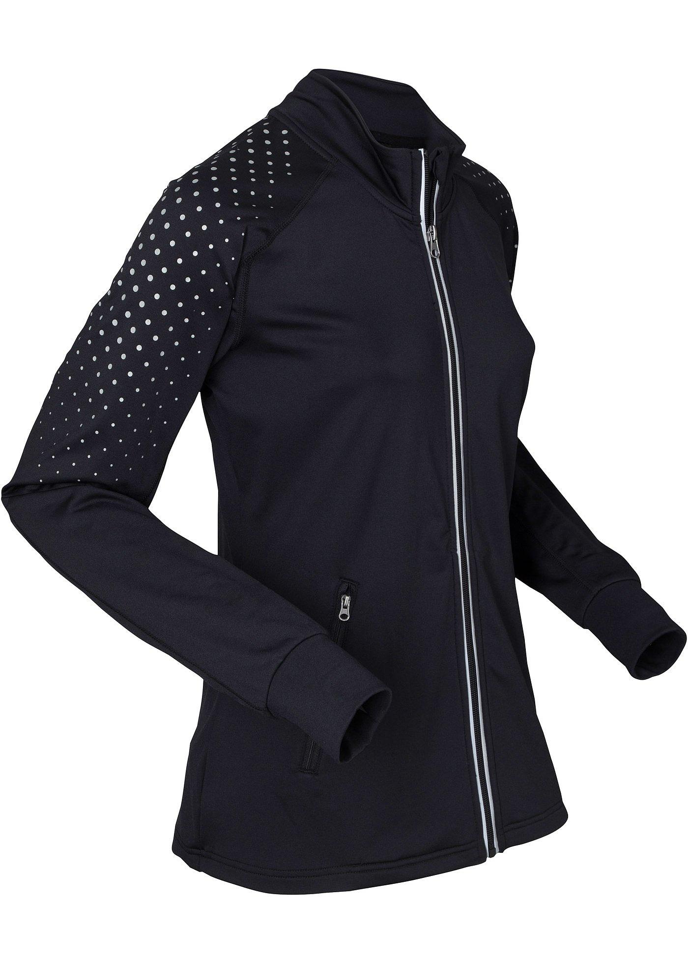 Thermo Sportjacke mit reflektierendem Druck