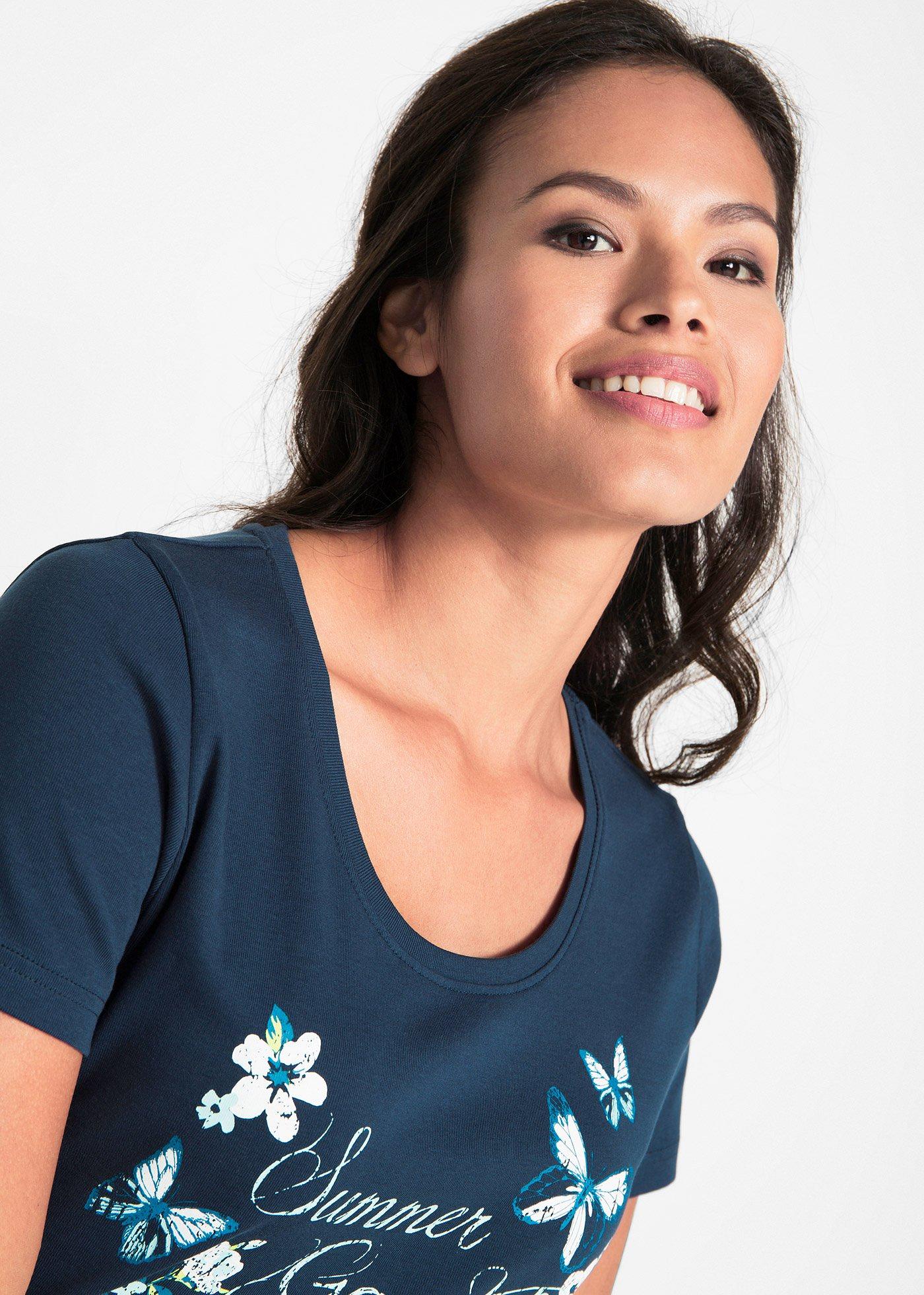 Shirt bawełniany, krótki rękawy - Bonprix