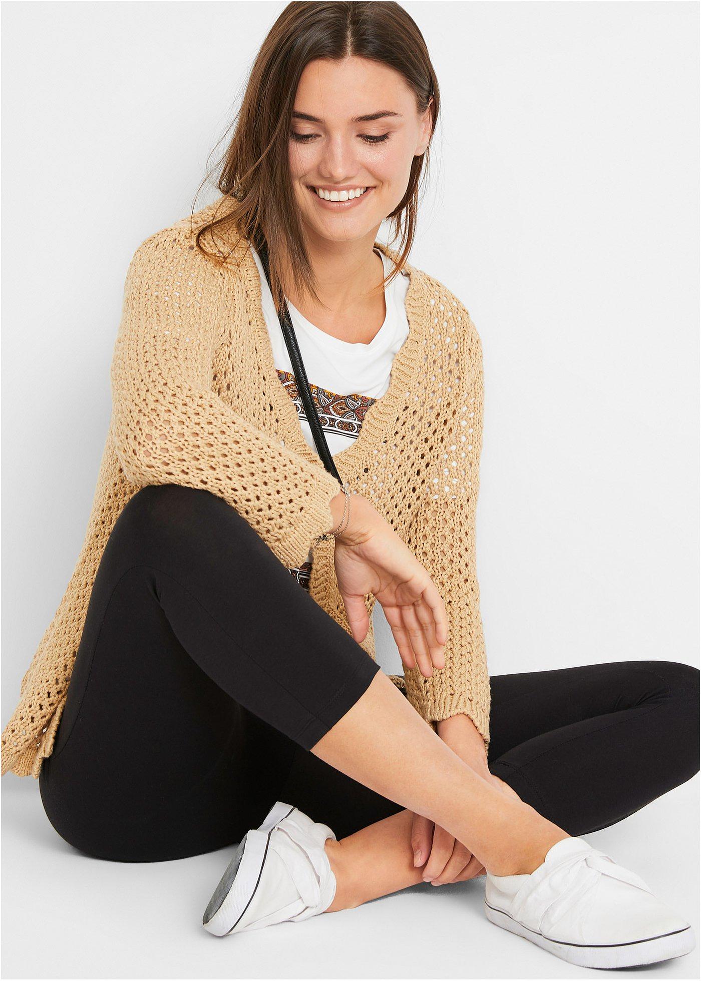 Legginsy rybaczki z wygodną talią - Bonprix