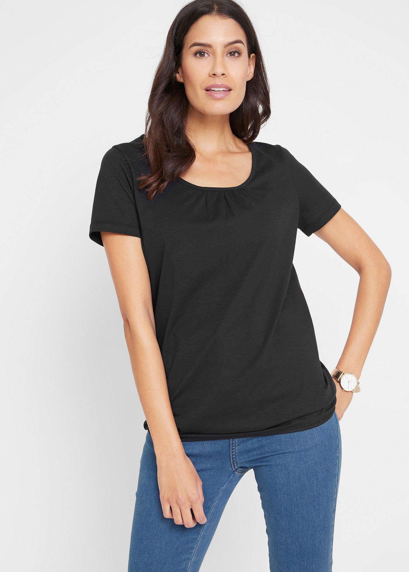 Shirt z czystej bawełny, krótki rękaw - Bonprix