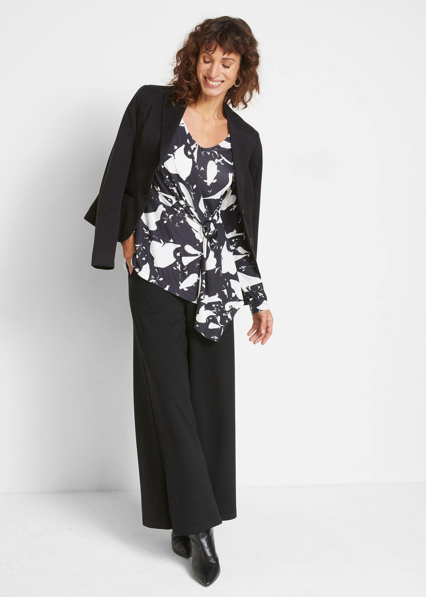 Spodnie culotte z mieszanki wiskozy - Bonprix