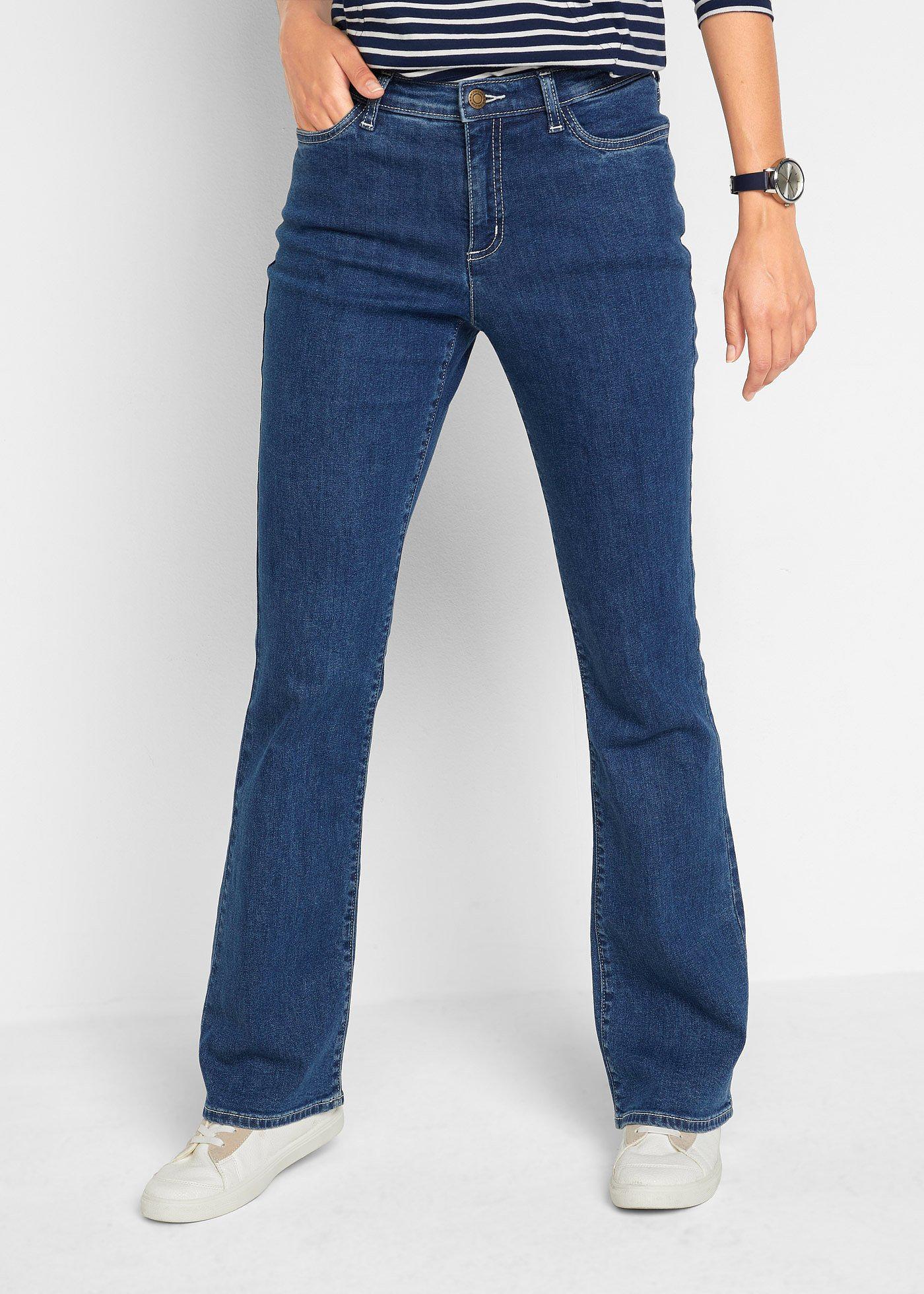 Dżinsy w fasonie bootcut, mid waist, z bawełny organicznej - Bonprix