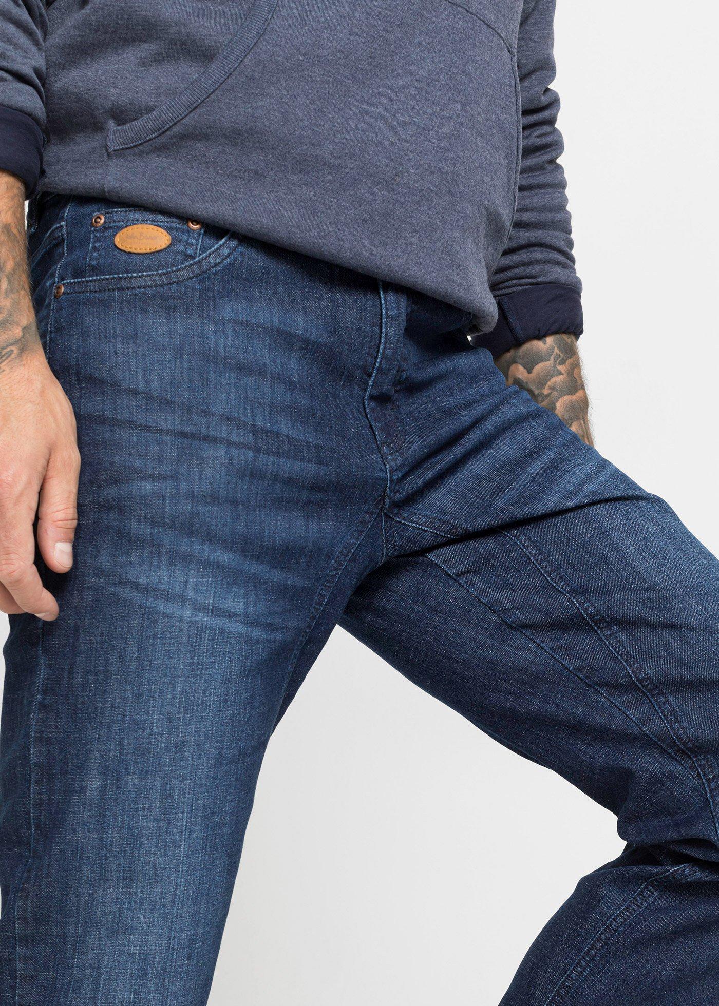 Dżinsy ze stretchem Classic Fit Tapered z wzmocnionym krokiem - Bonprix