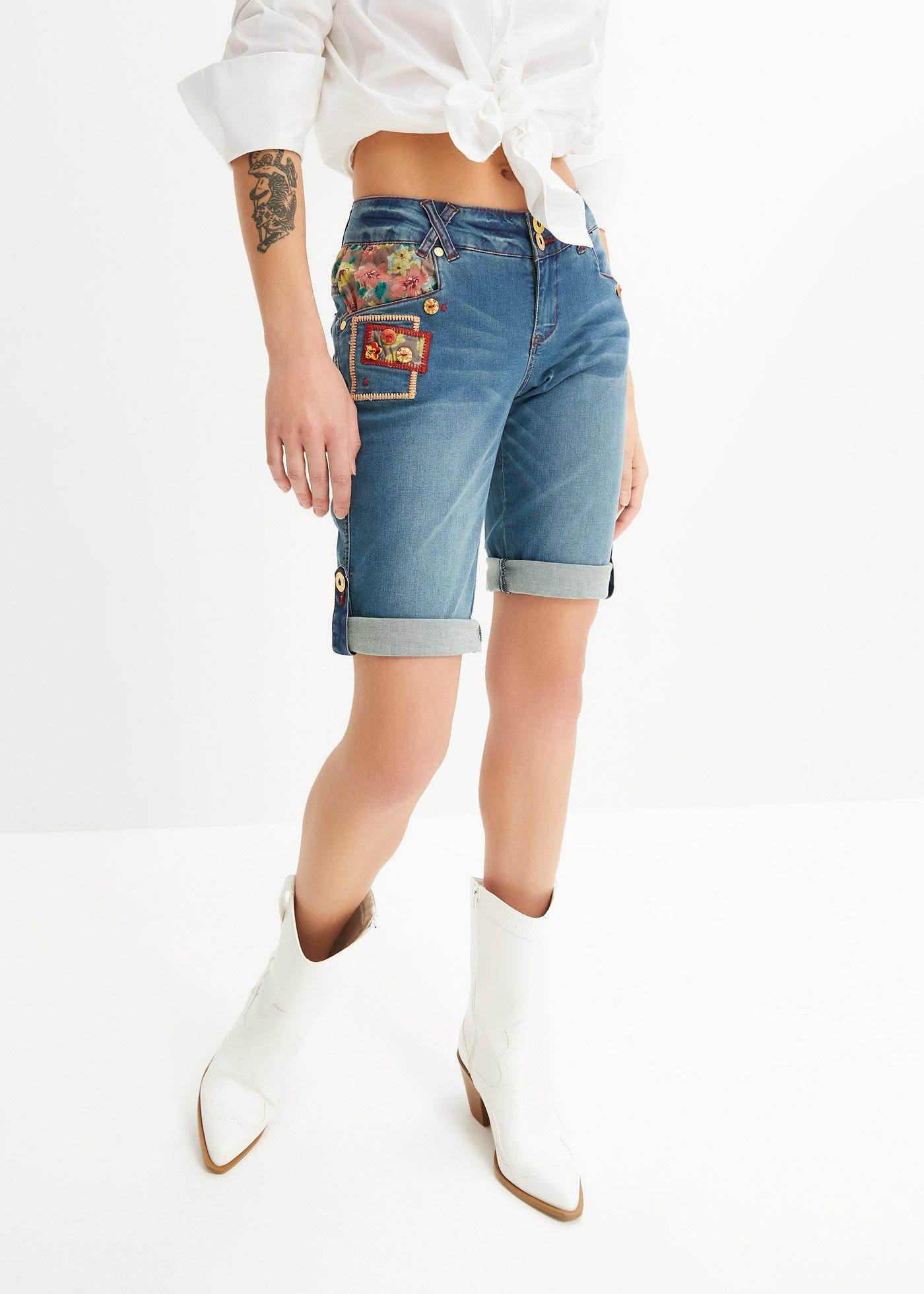 Szorty dżinsowe, mid waist - Bonprix