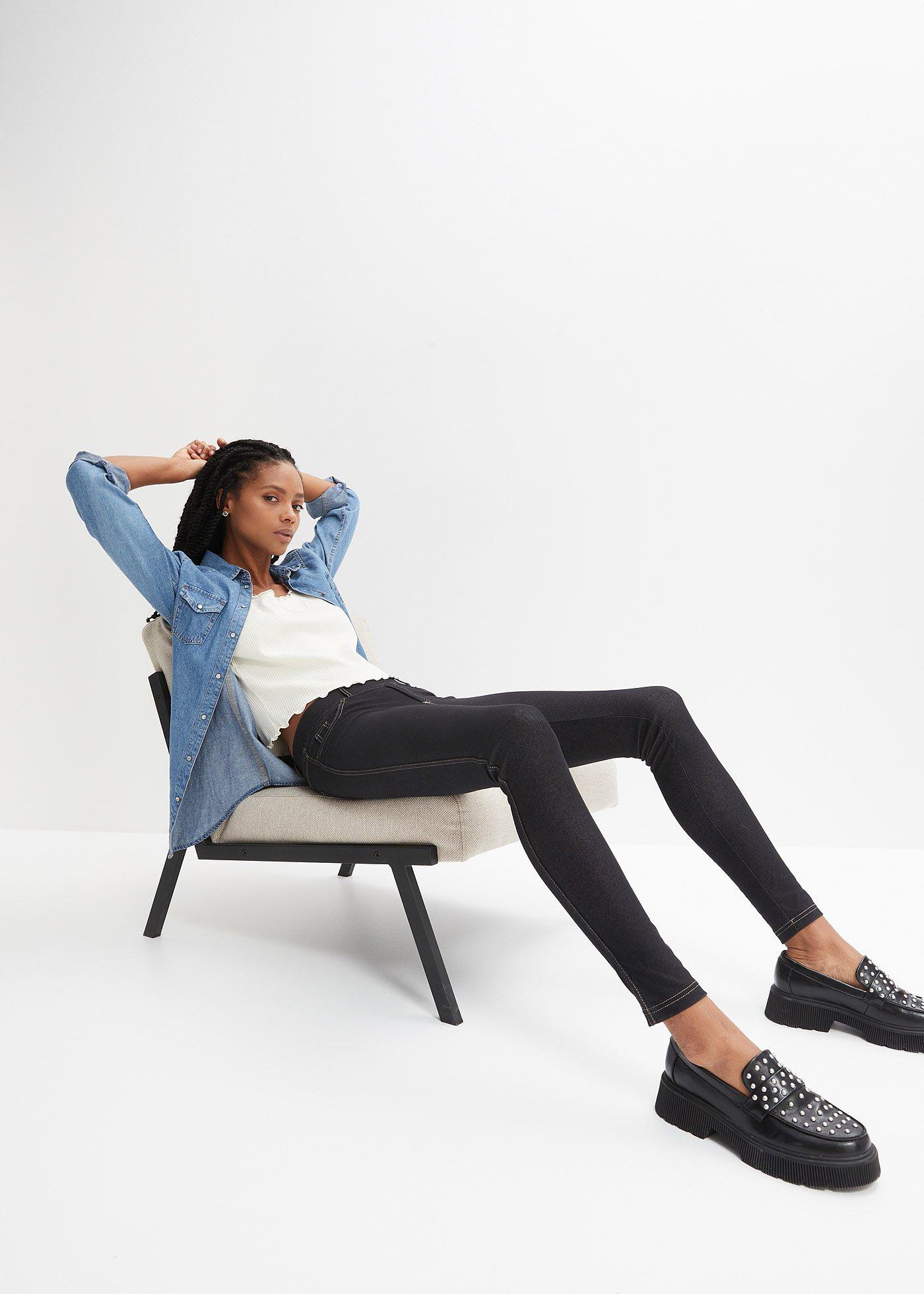 Legginsy o wyglądzie dżinsów - Bonprix