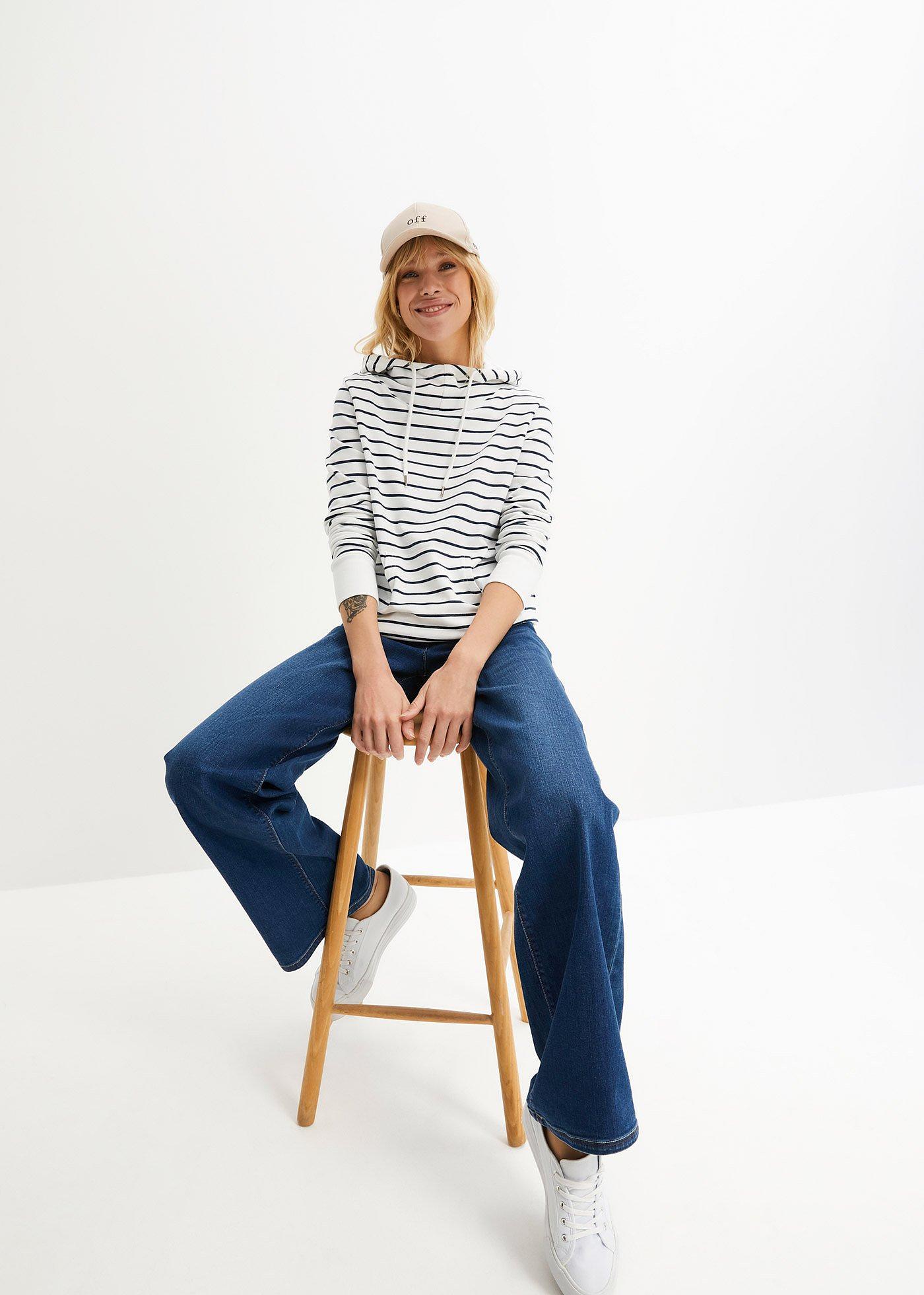 Bluza z kapturem z mieszanki bawełny - Bonprix