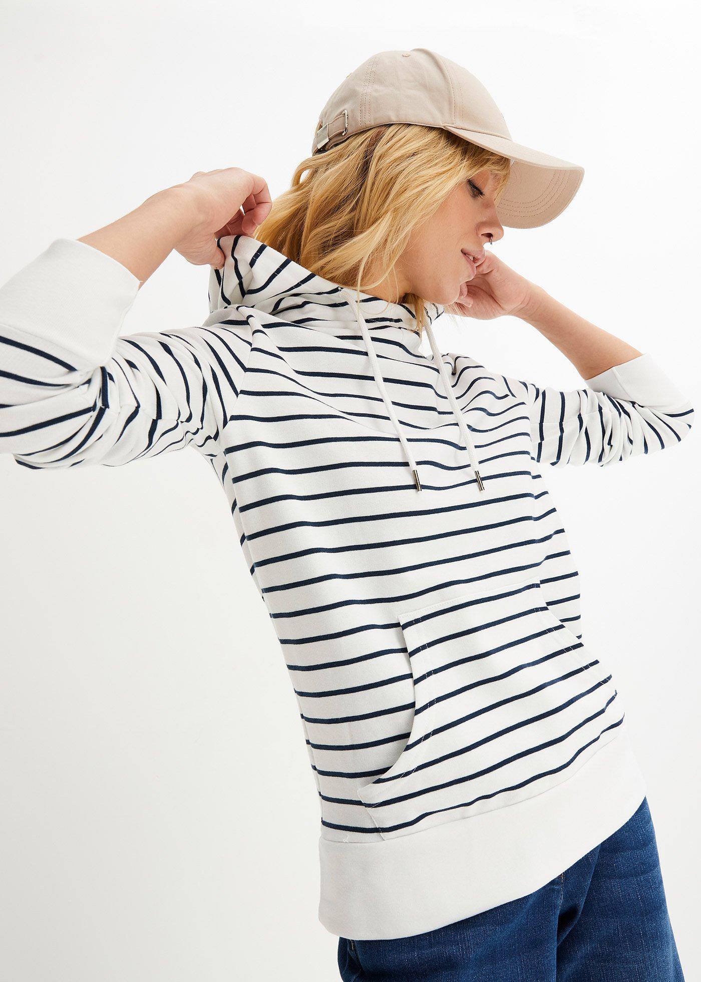 Bluza z kapturem z mieszanki bawełny - Bonprix