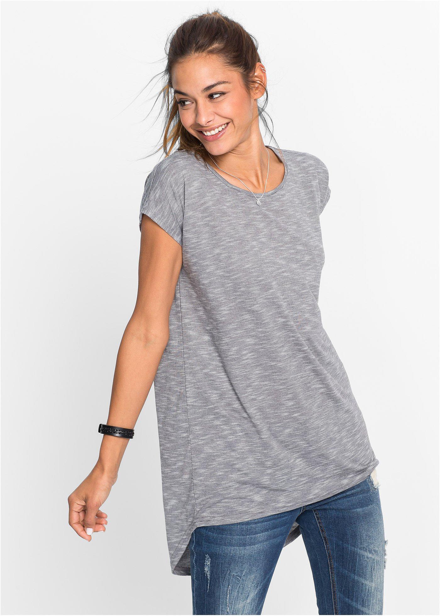 Długi shirt z mieszanki wiskozy - Bonprix