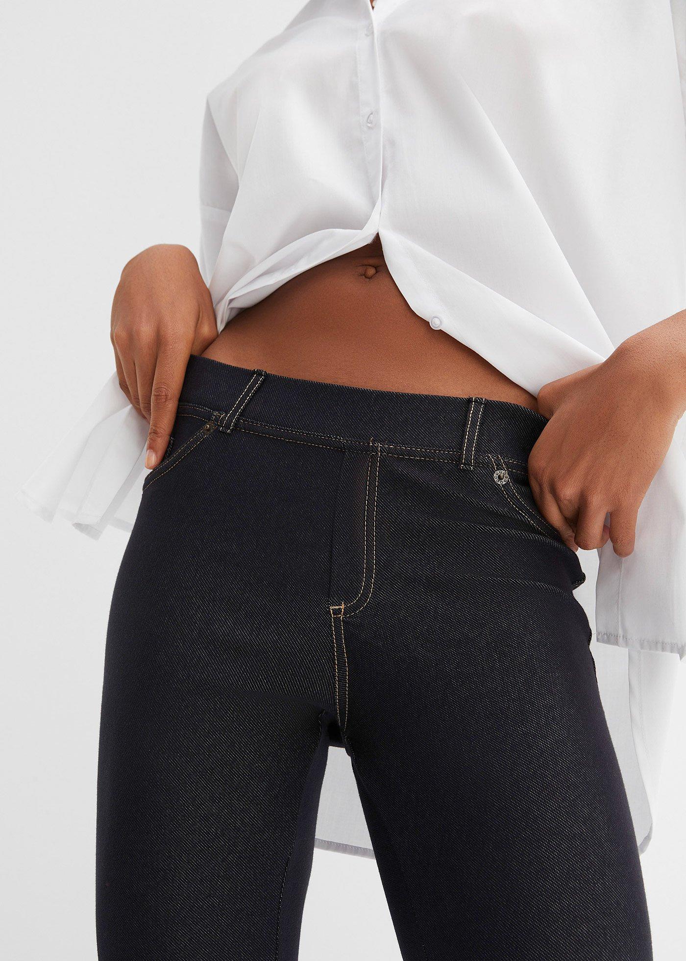 Legginsy w optyce dżinsu z mieszanki bawełny - Bonprix