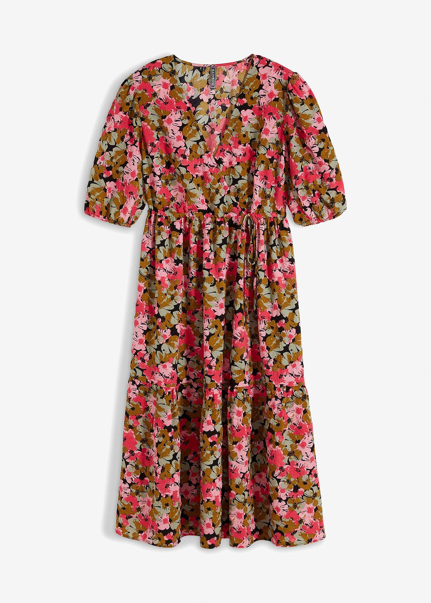 Robe midi en viscose mélangée