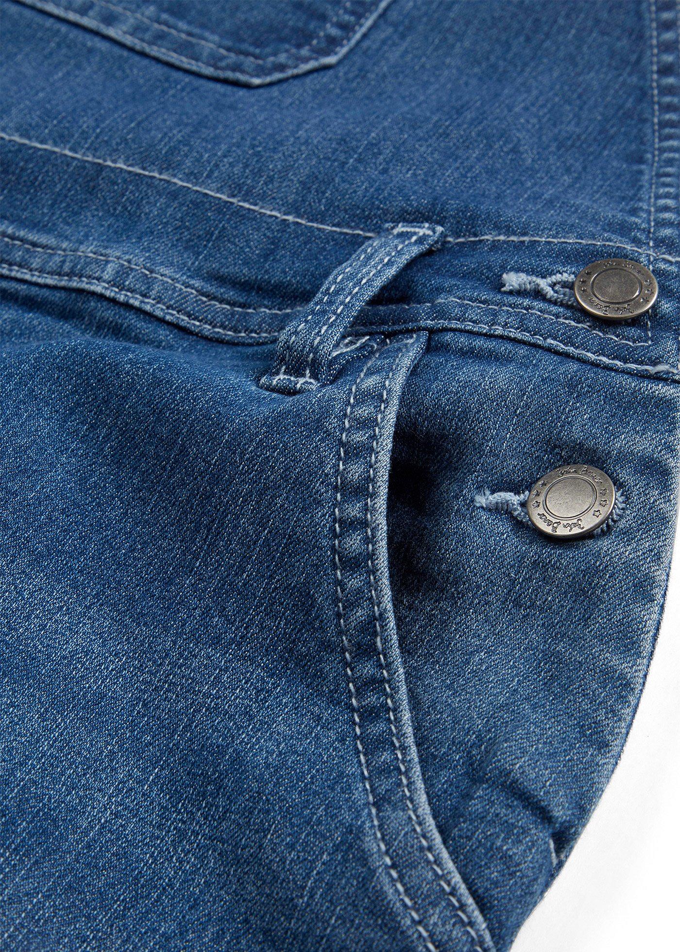 Dżinsy ogrodniczki wide leg - Bonprix