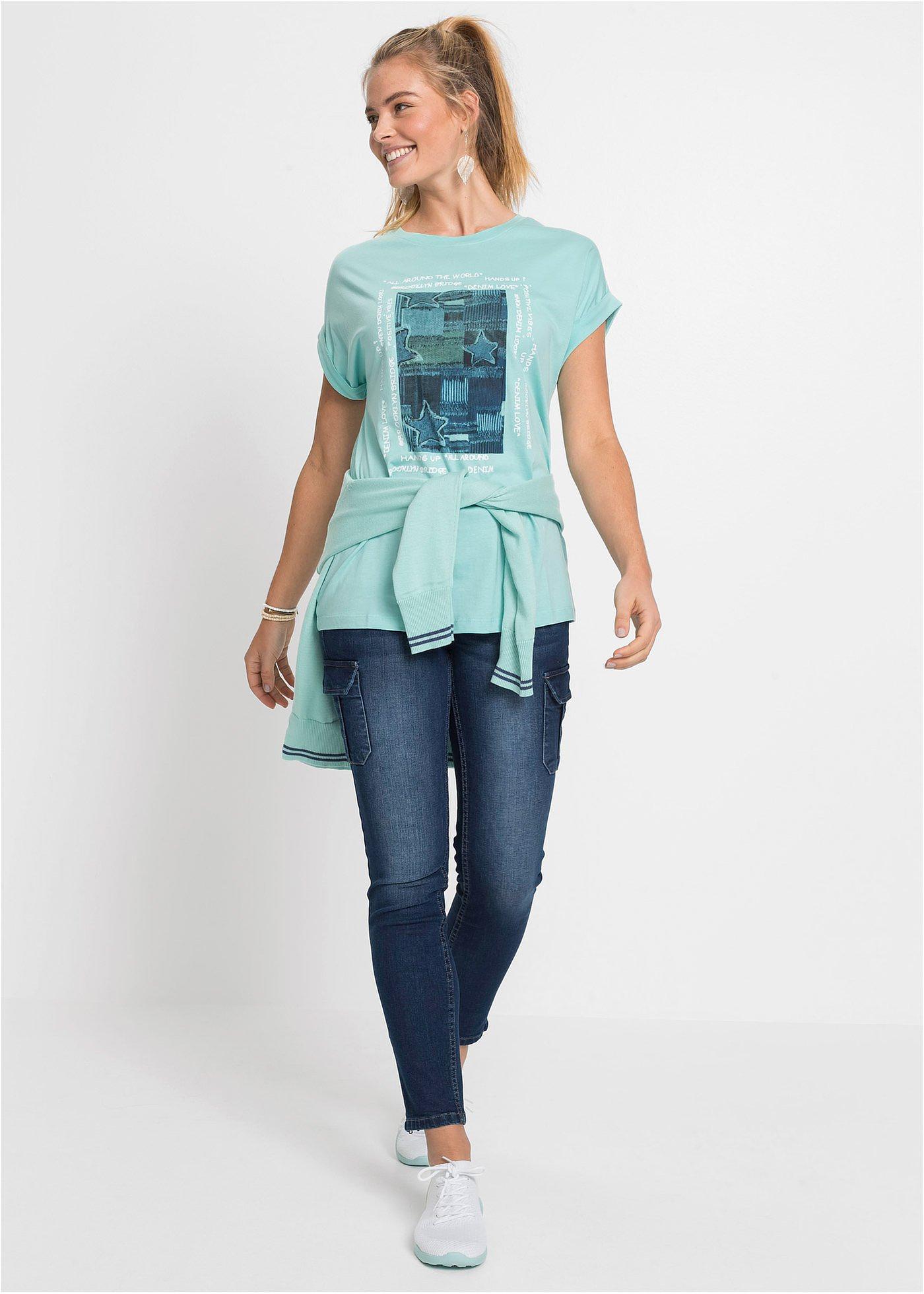 T-shirt z miękkiego materiału z domieszką wiskozy - Bonprix