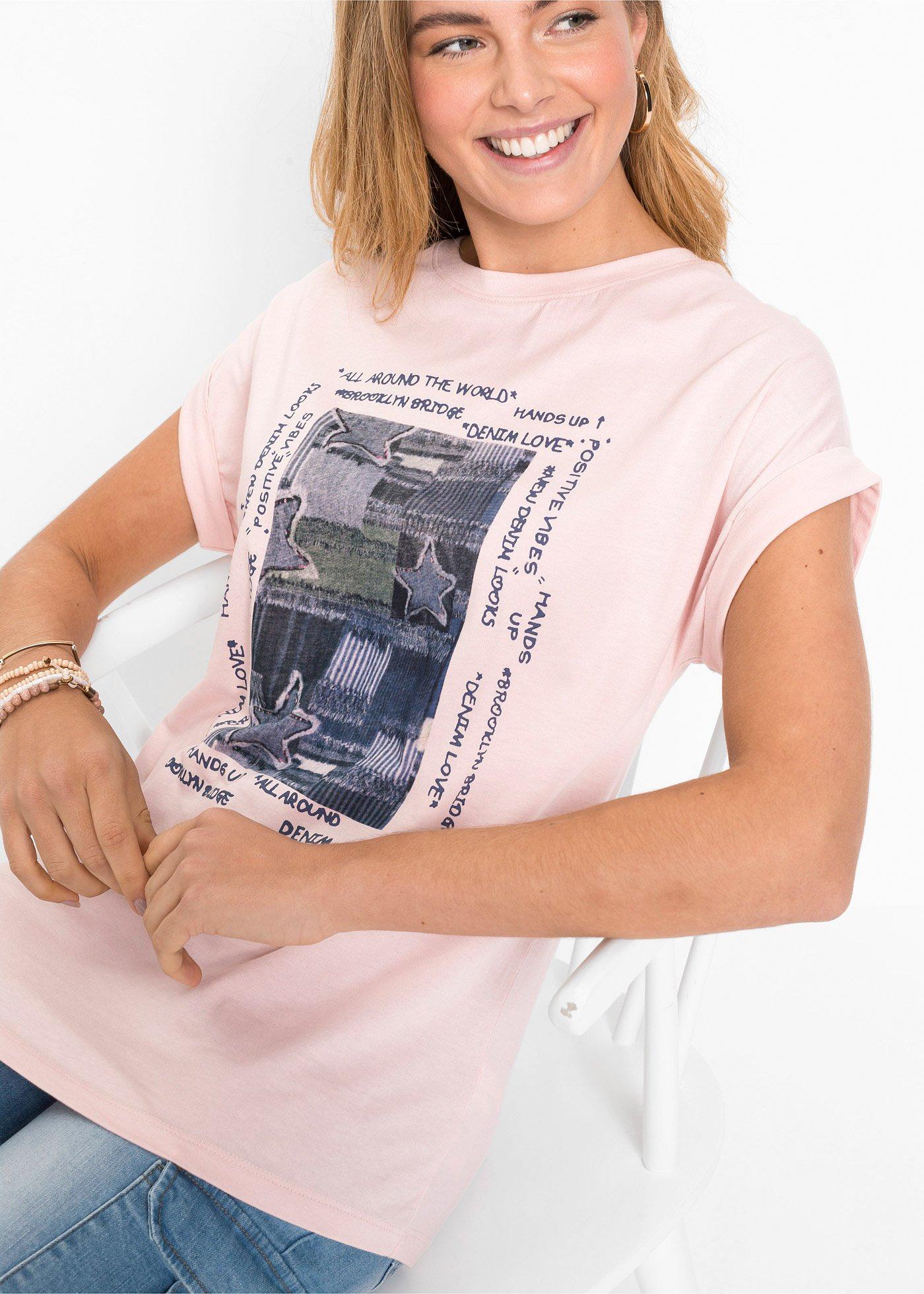 T-shirt z miękkiej mieszanki wiskozy - Bonprix