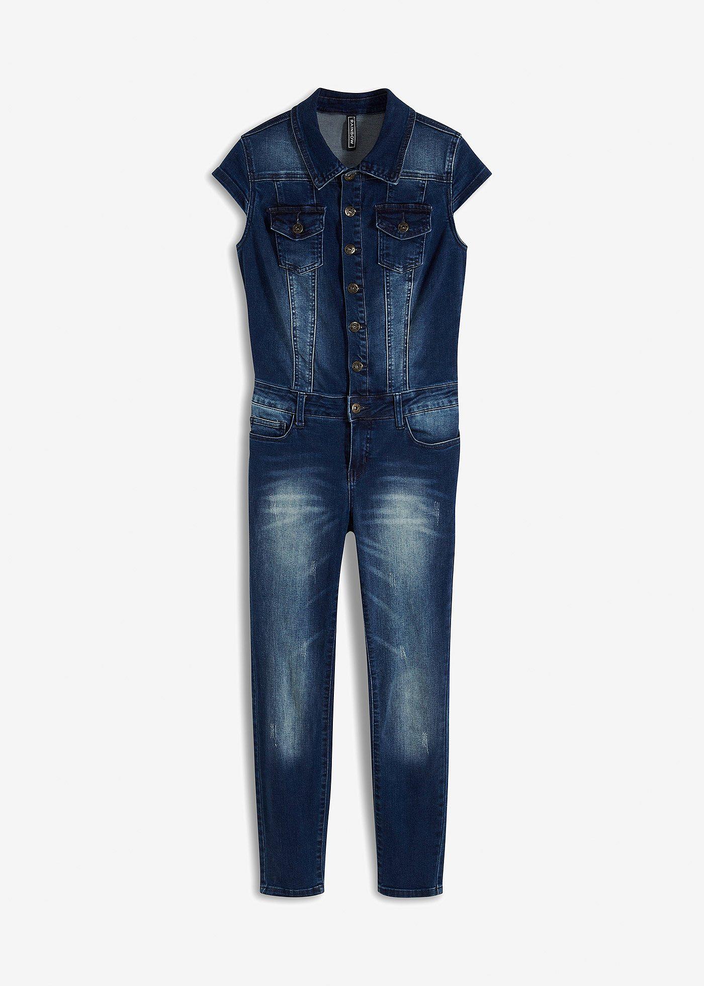 Jeans-Jumpsuit mit Knöpfen