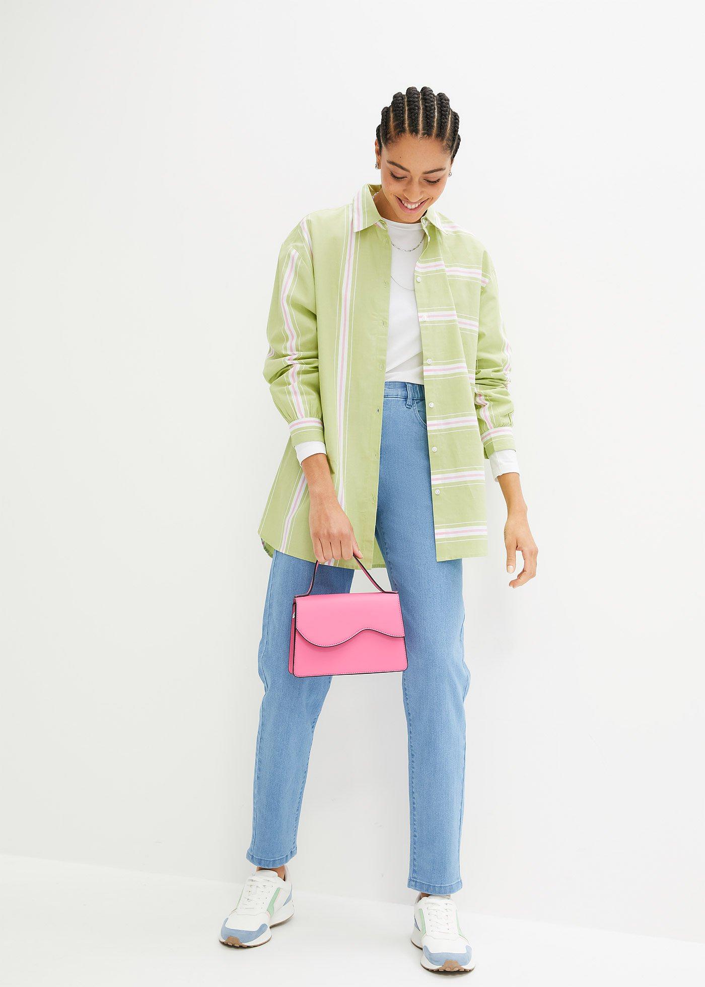 Dżinsy Mom, High Wwaist, ze stretchem - Bonprix