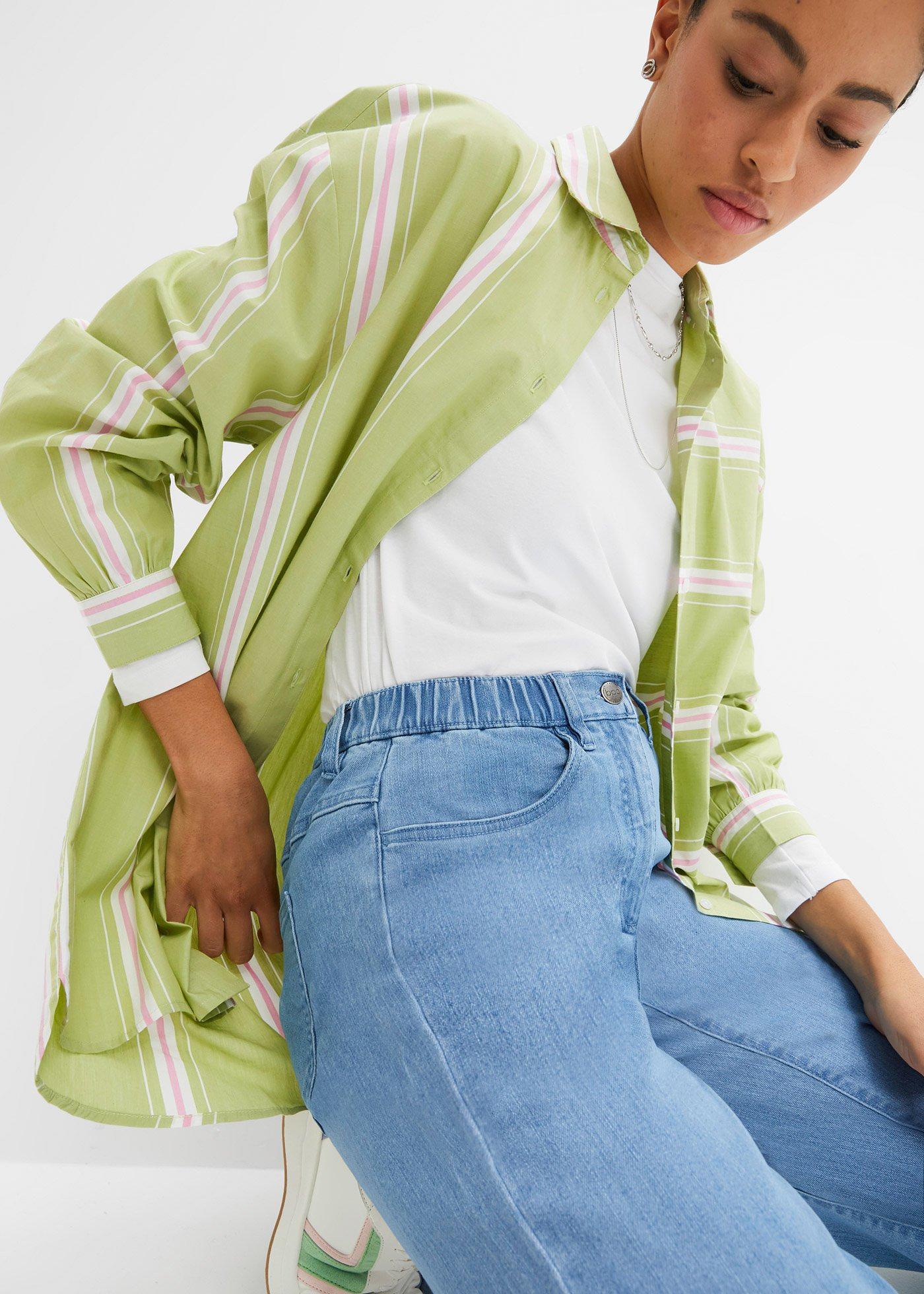 Dżinsy Mom, High Wwaist, ze stretchem - Bonprix