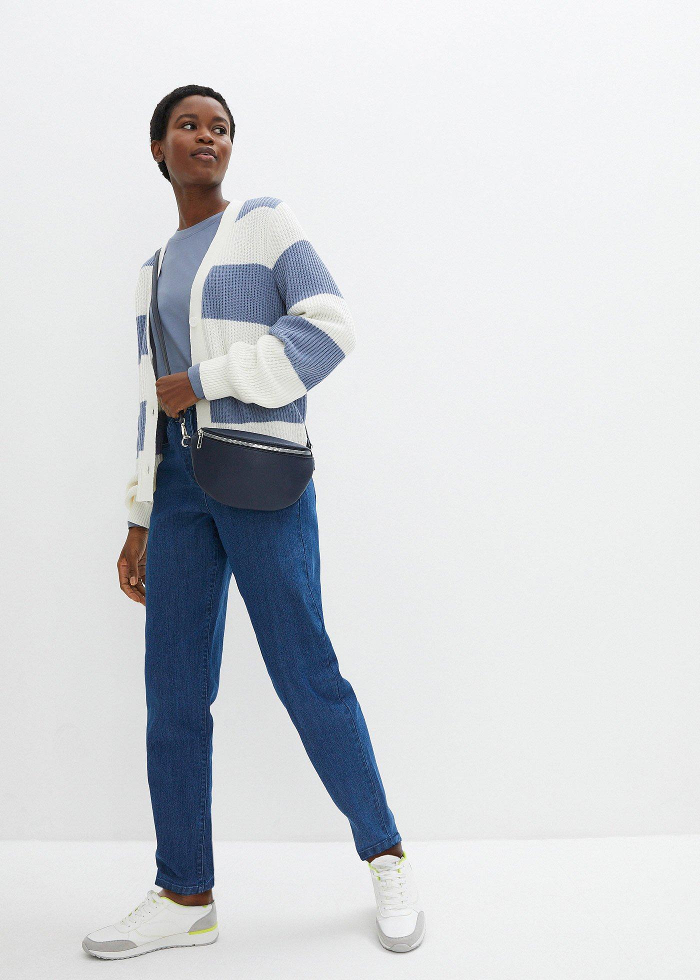 Dżinsy Mom, High Wwaist, ze stretchem - Bonprix