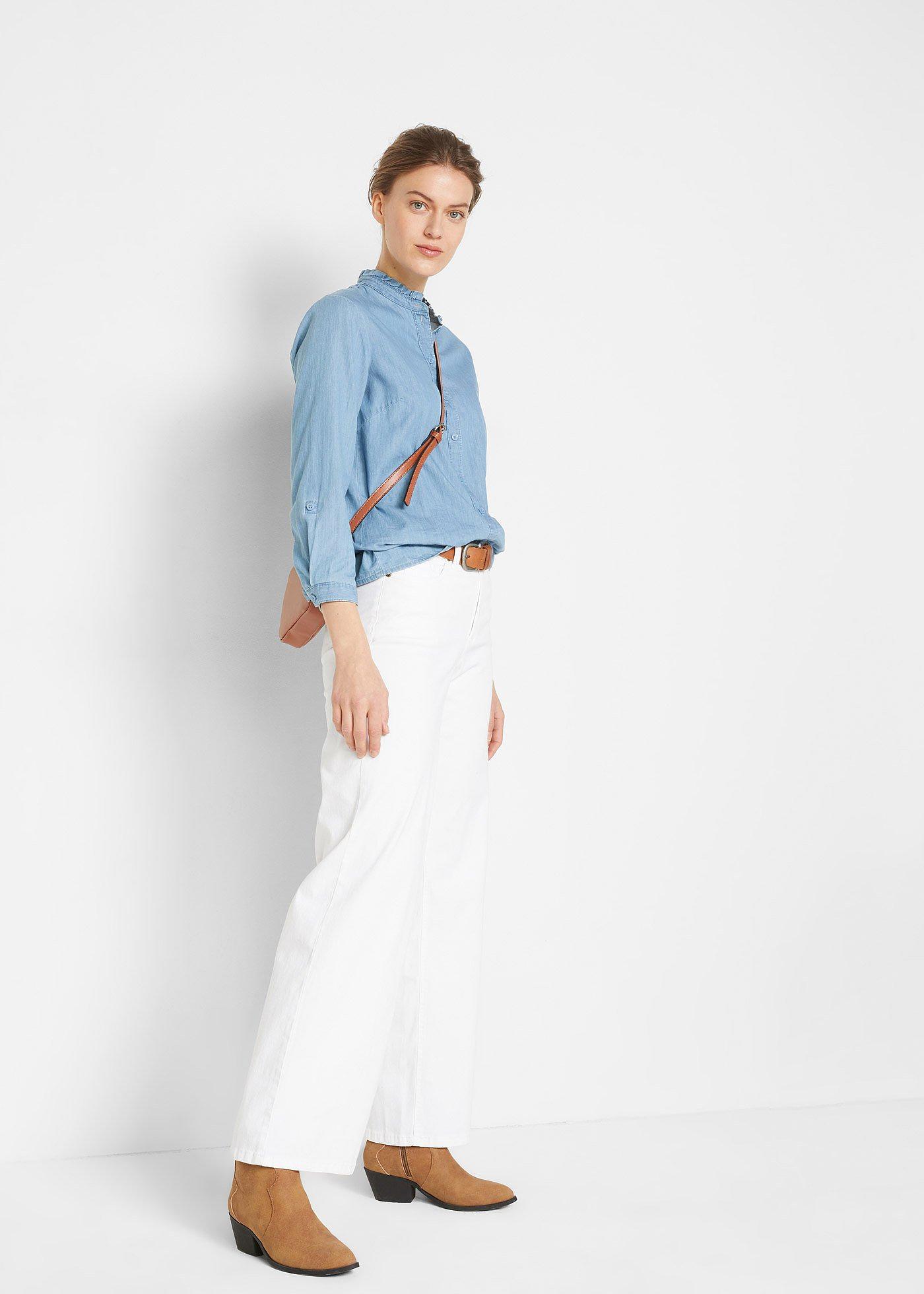 Dżinsy ze stretchem wide fit, mid waist - Bonprix