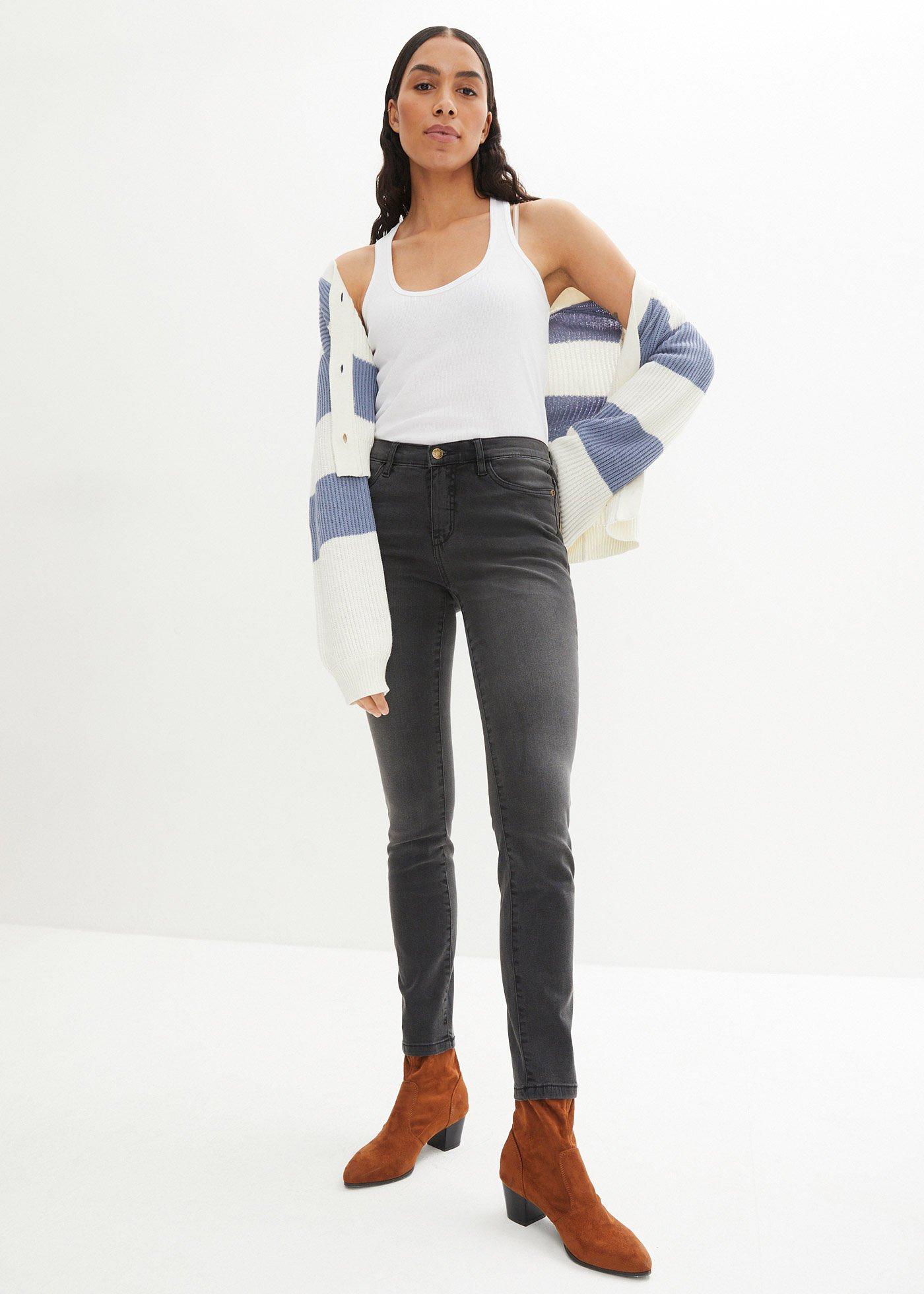 Modelujące dżinsy slim fit high waist - Bonprix