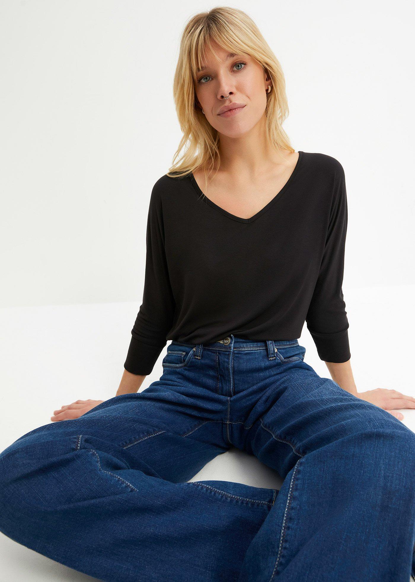 Bluzka oversize z lejącej wiskozy - Bonprix