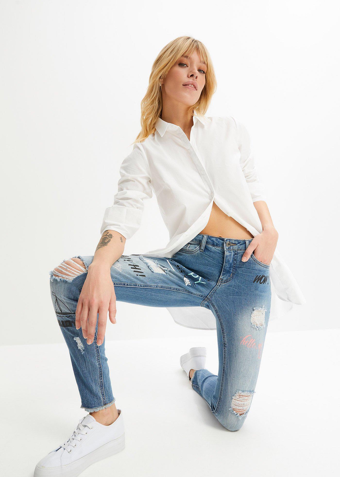 Dżinsy skinny, mid waist - Bonprix