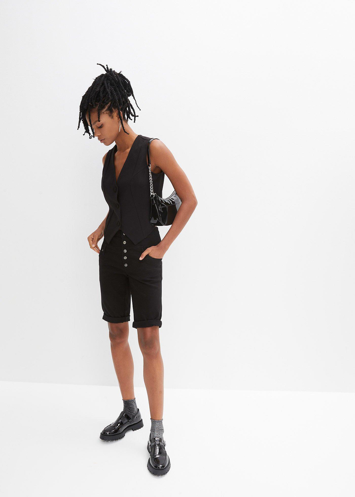 Bermudy z elastycznej mieszanki bawełny - Bonprix