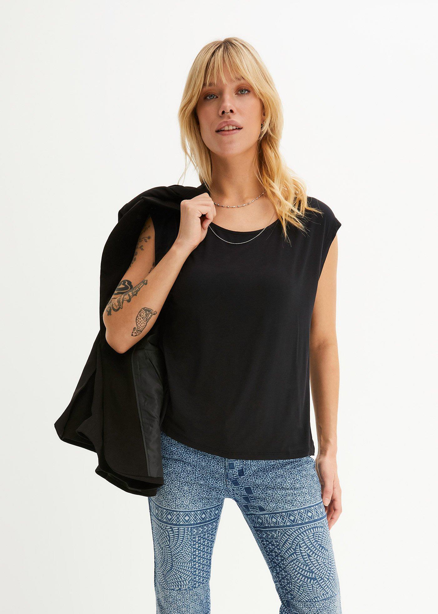 T-shirt z mieszanki wiskozy - Bonprix