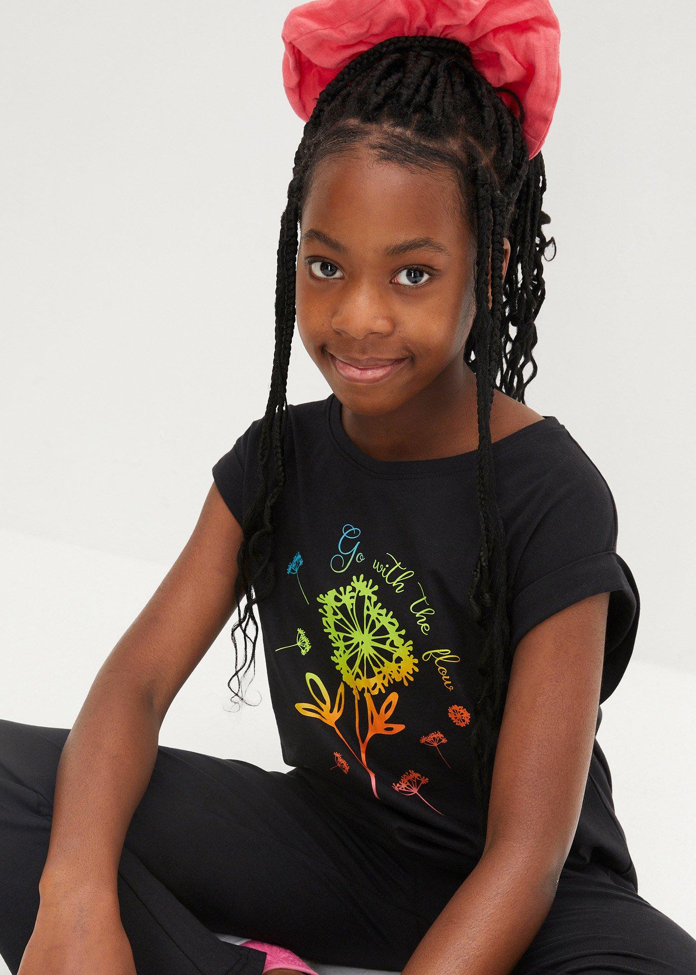 T-shirt dziewczęcy + legginsy Flared  (2 części), bawełna organiczna - Bonprix