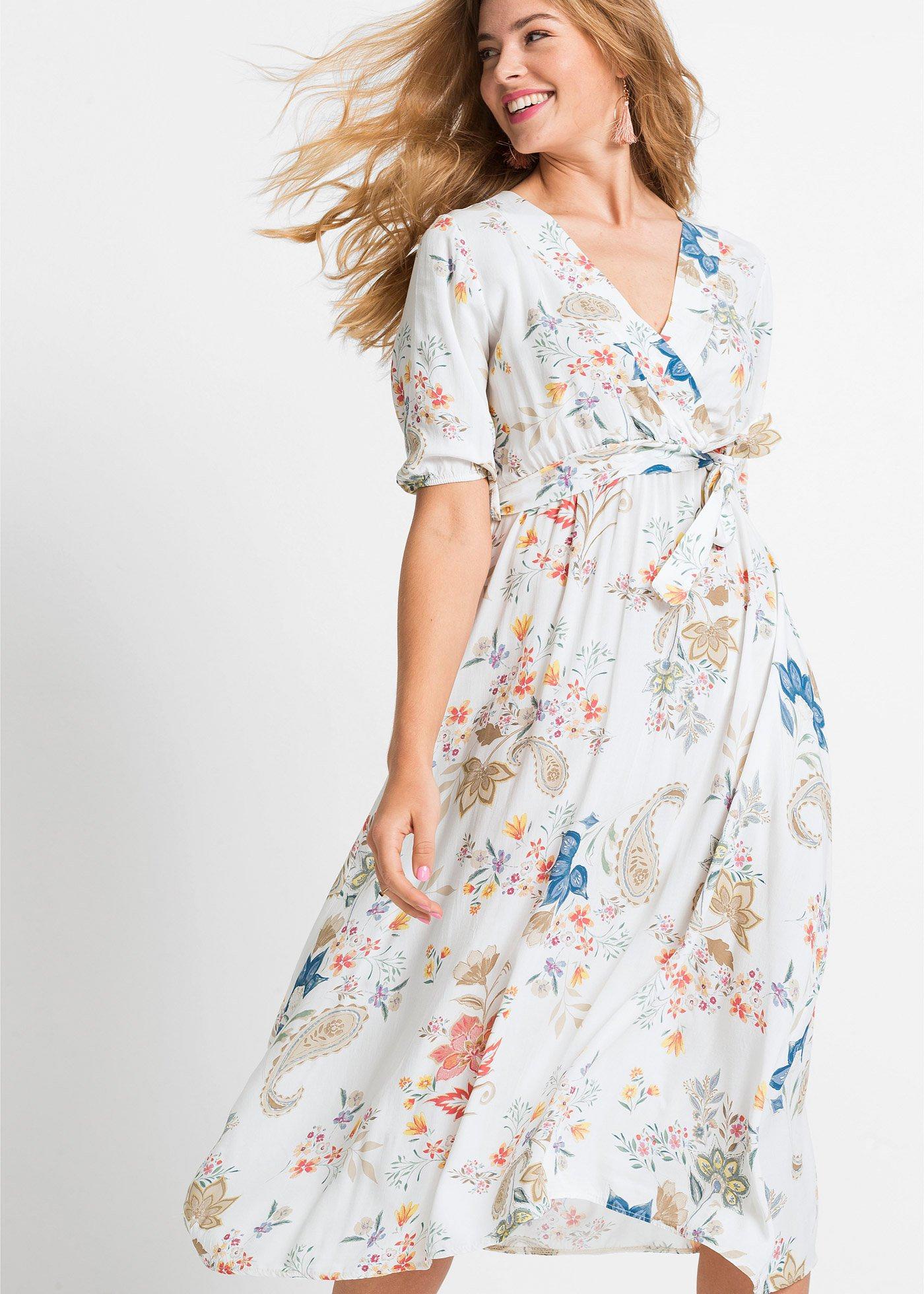 Sukienka midi z lejącej wiskozy - Bonprix