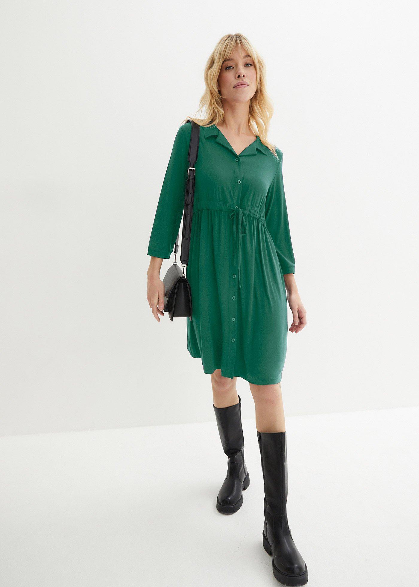 Sukienka ciążowa i do karmienia piersią, z kołnierzykiem - Bonprix