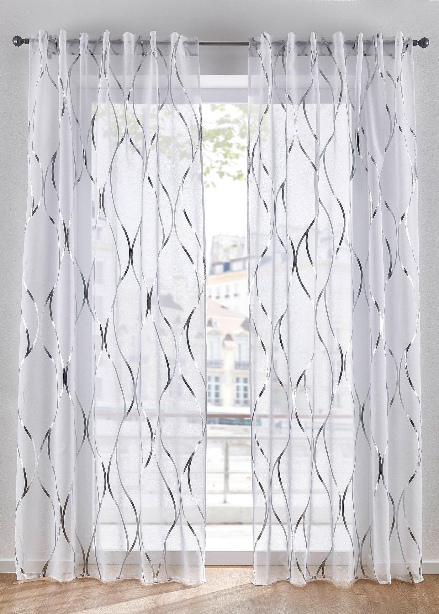 Transparente Gardine mit Glanz Druck (1er Pack)