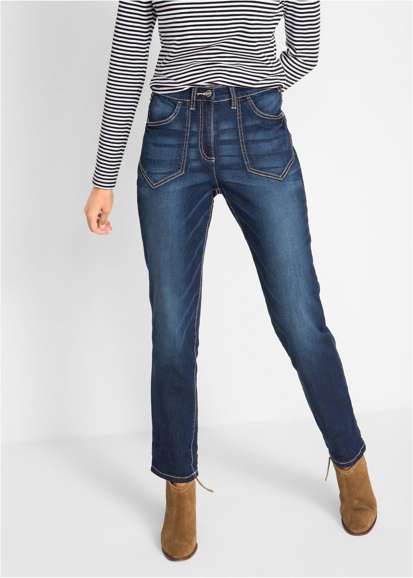 Dżinsy ze stretchem straight, high waist - Bonprix
