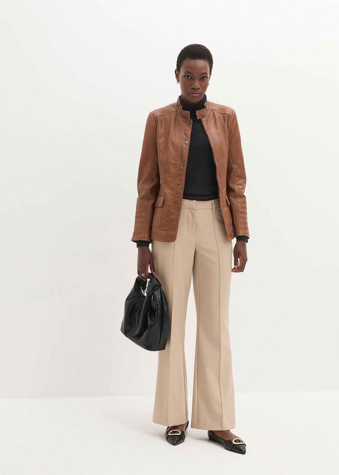 Kurtka skórzana ze skóry jagnięcej nappa - Bonprix