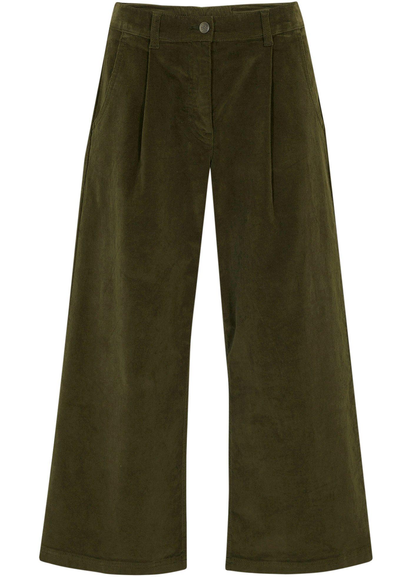 Pantaloni largi stil Culotte din material reiat din amestec cu bumbac