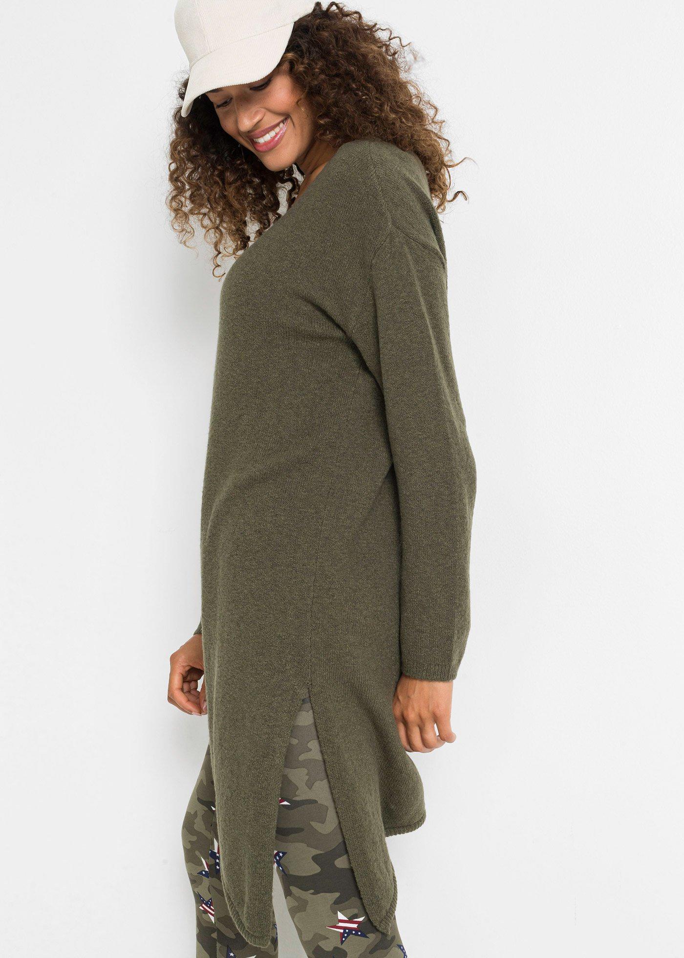 Sweter z asymetryczną linią dołu - Bonprix