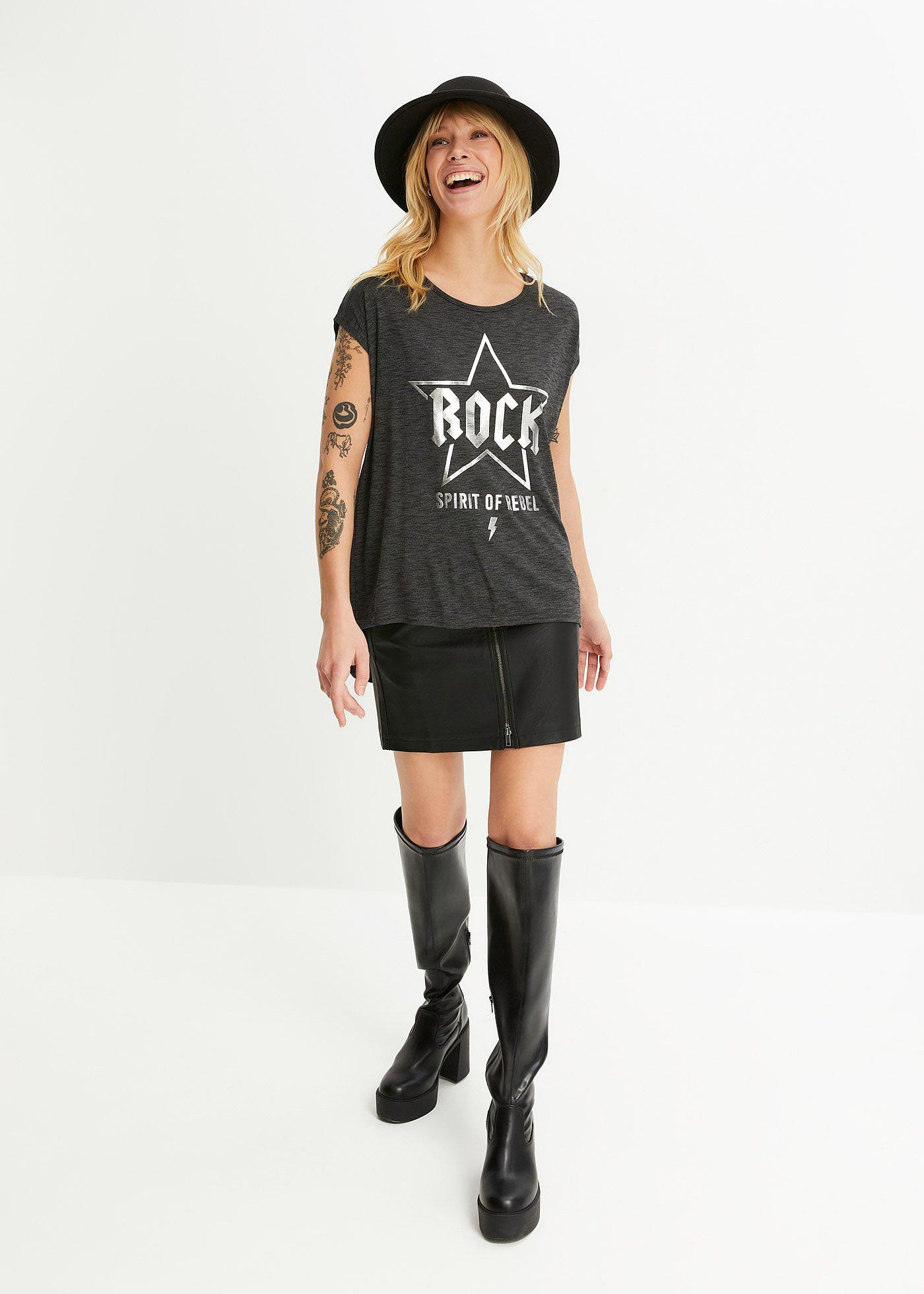 Długi shirt z miękkiego materiału z wiskozą - Bonprix