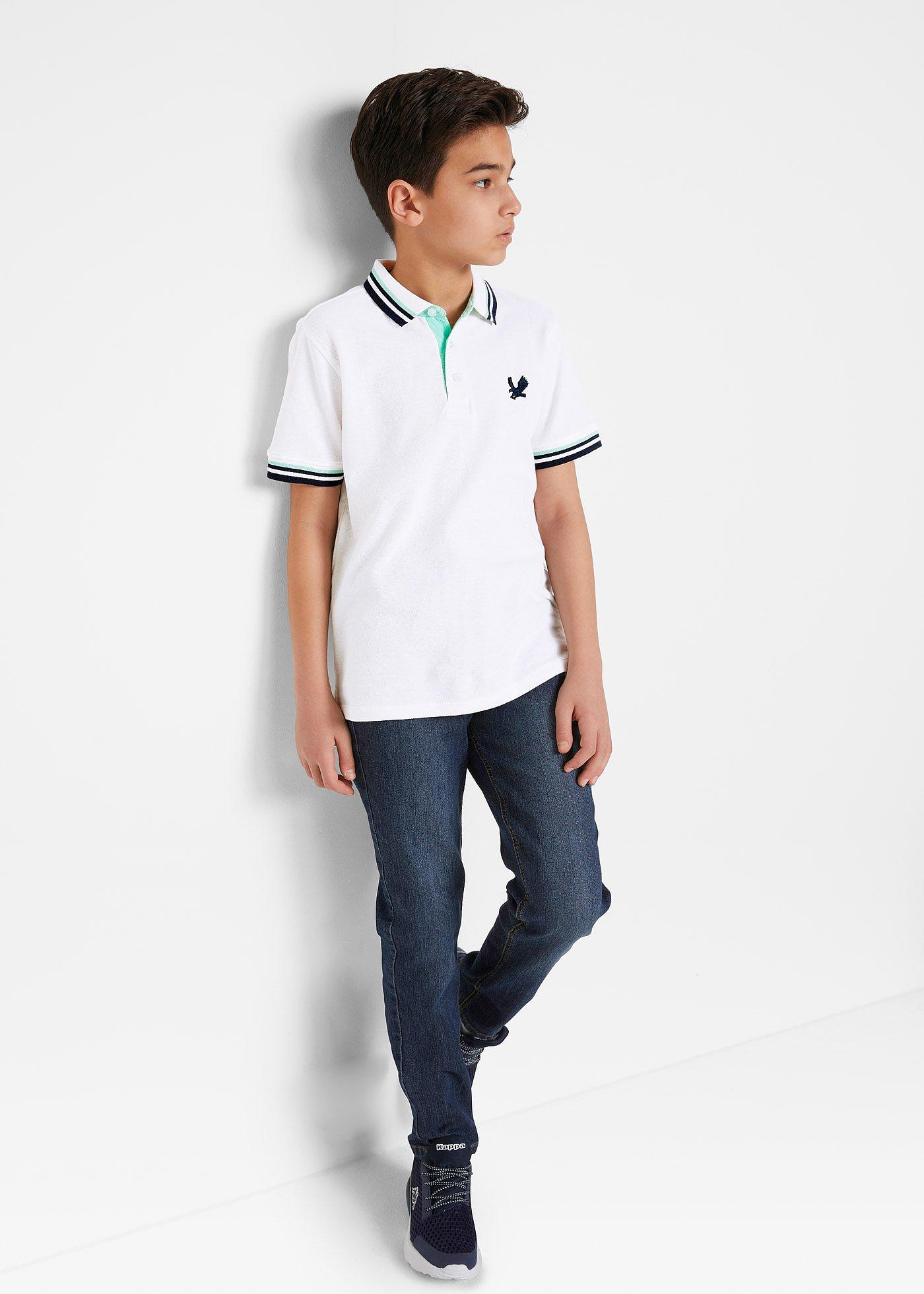 Shirt chłopięcy polo z bawełny organicznej pique - Bonprix