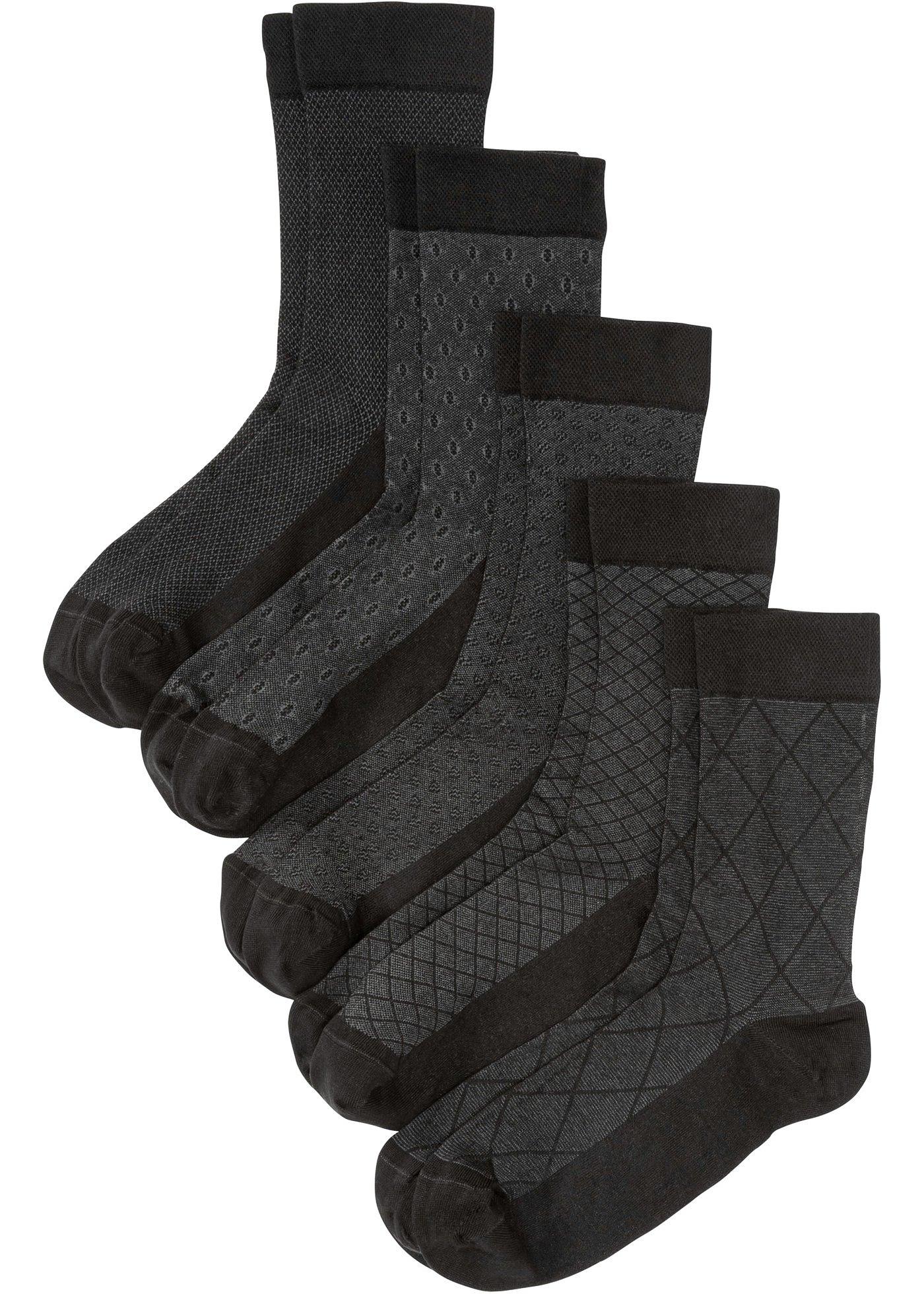 Socken mit druckfreiem Bündchen mit Bio-Baumwolle (5er Pack)