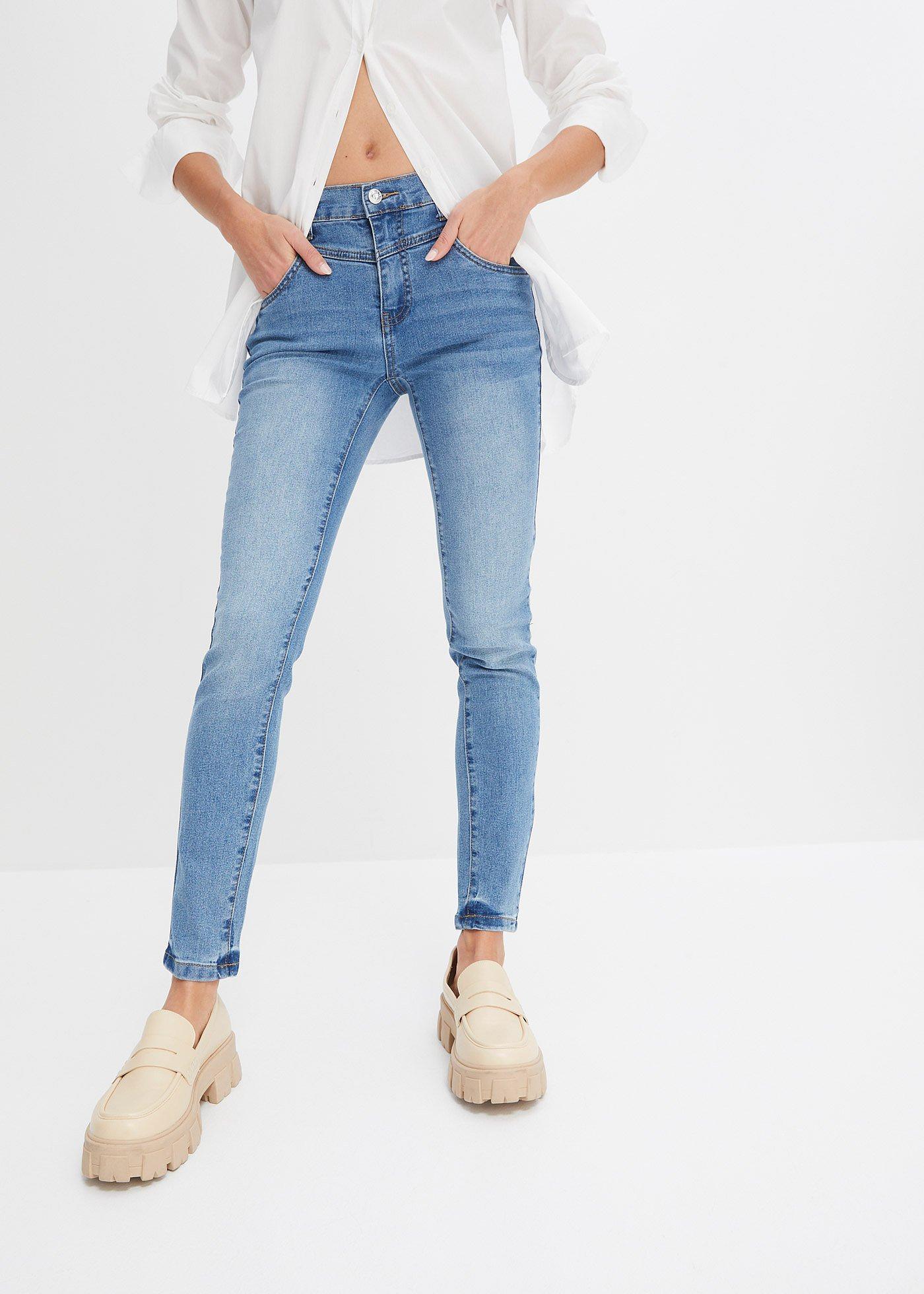 Dżinsy Skinny mid waist, cropped - Bonprix