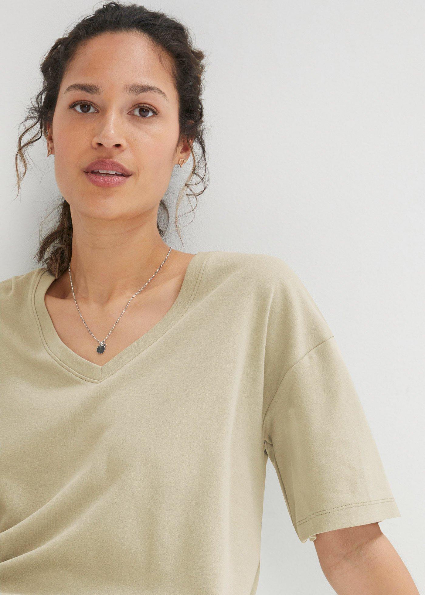 Sukienka shirtowa z dekoltem w serek, oversized (2 szt.) - Bonprix