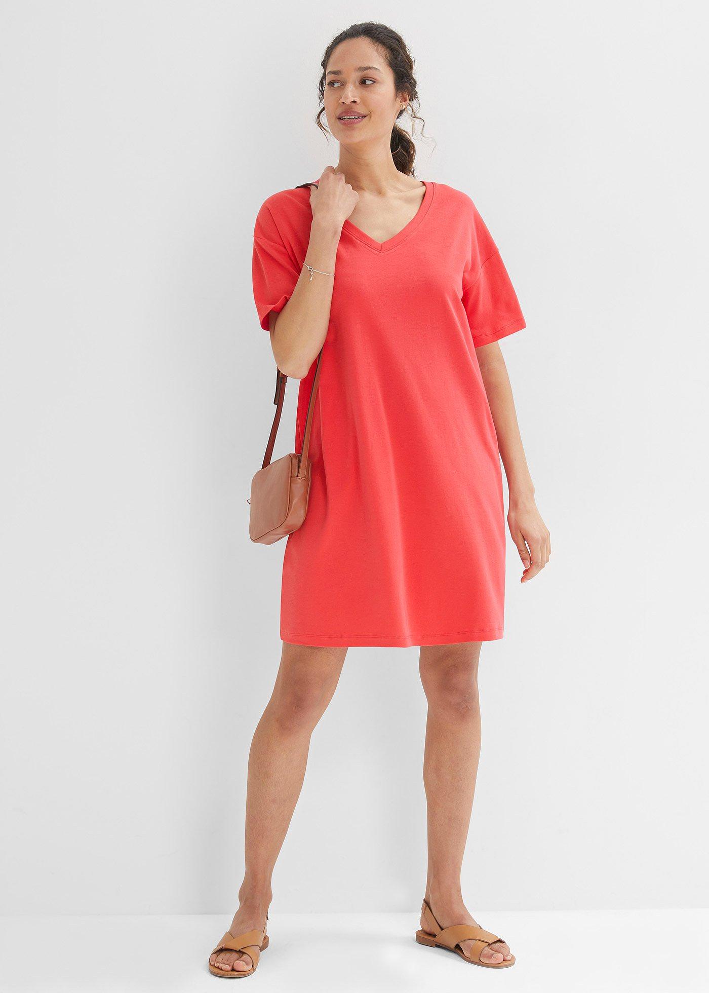 Sukienka shirtowa z dekoltem w serek, oversized (2 szt.) - Bonprix