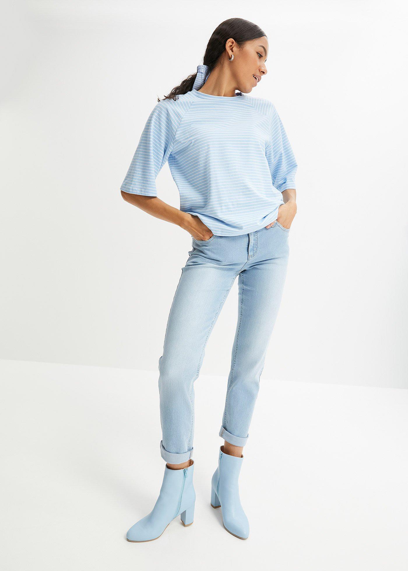 Dżinsy ze stretchem, straight, mid waist - Bonprix
