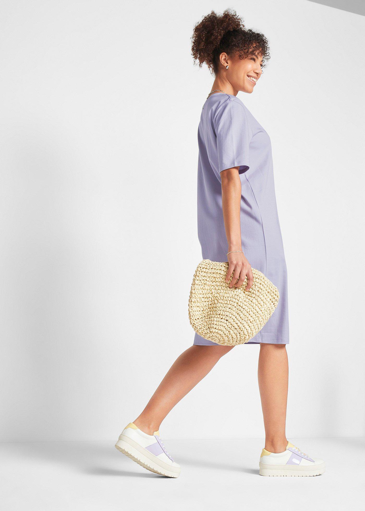 Sukienka shirtowa oversized (2 szt.), z czystej bawełny - Bonprix