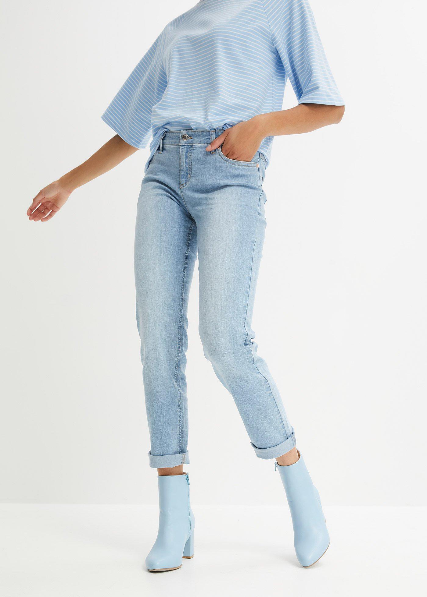 Dżinsy ze stretchem, straight, mid waist - Bonprix