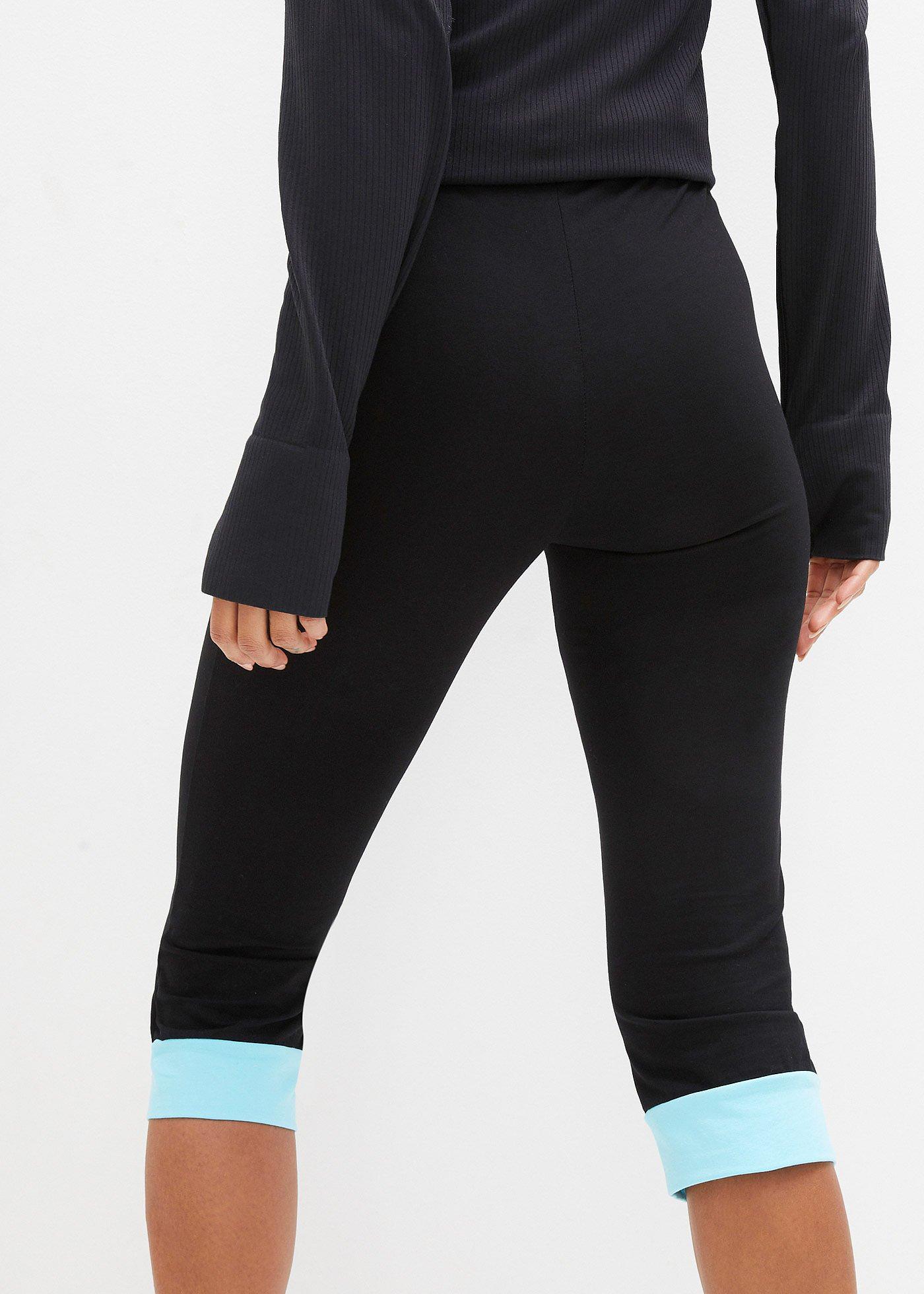 Legginsy rybaczki sportowe z kontrastowym ściągaczem - Bonprix